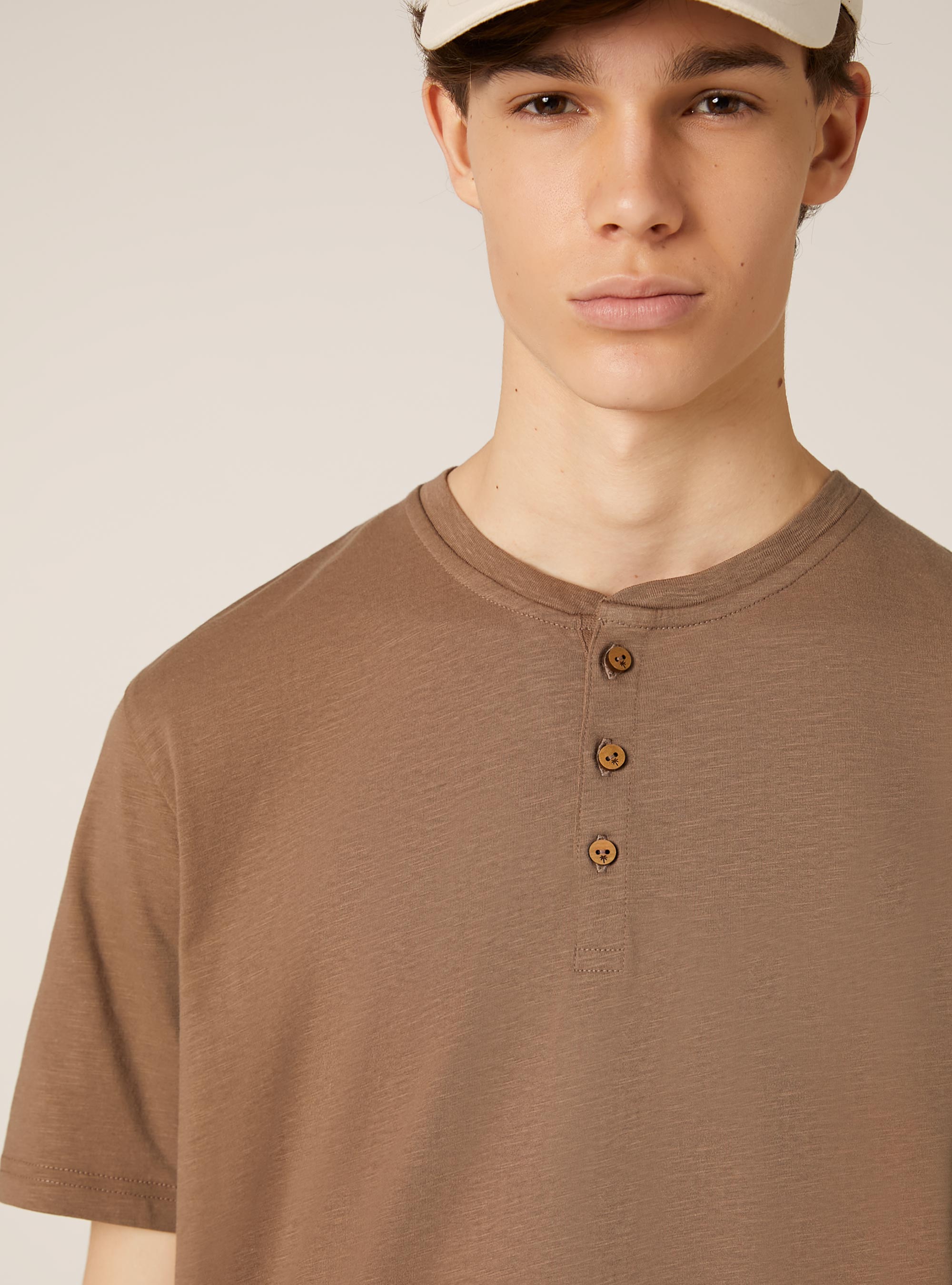 T-shirt en coton serafino, BR2 BROWN MEDIUM