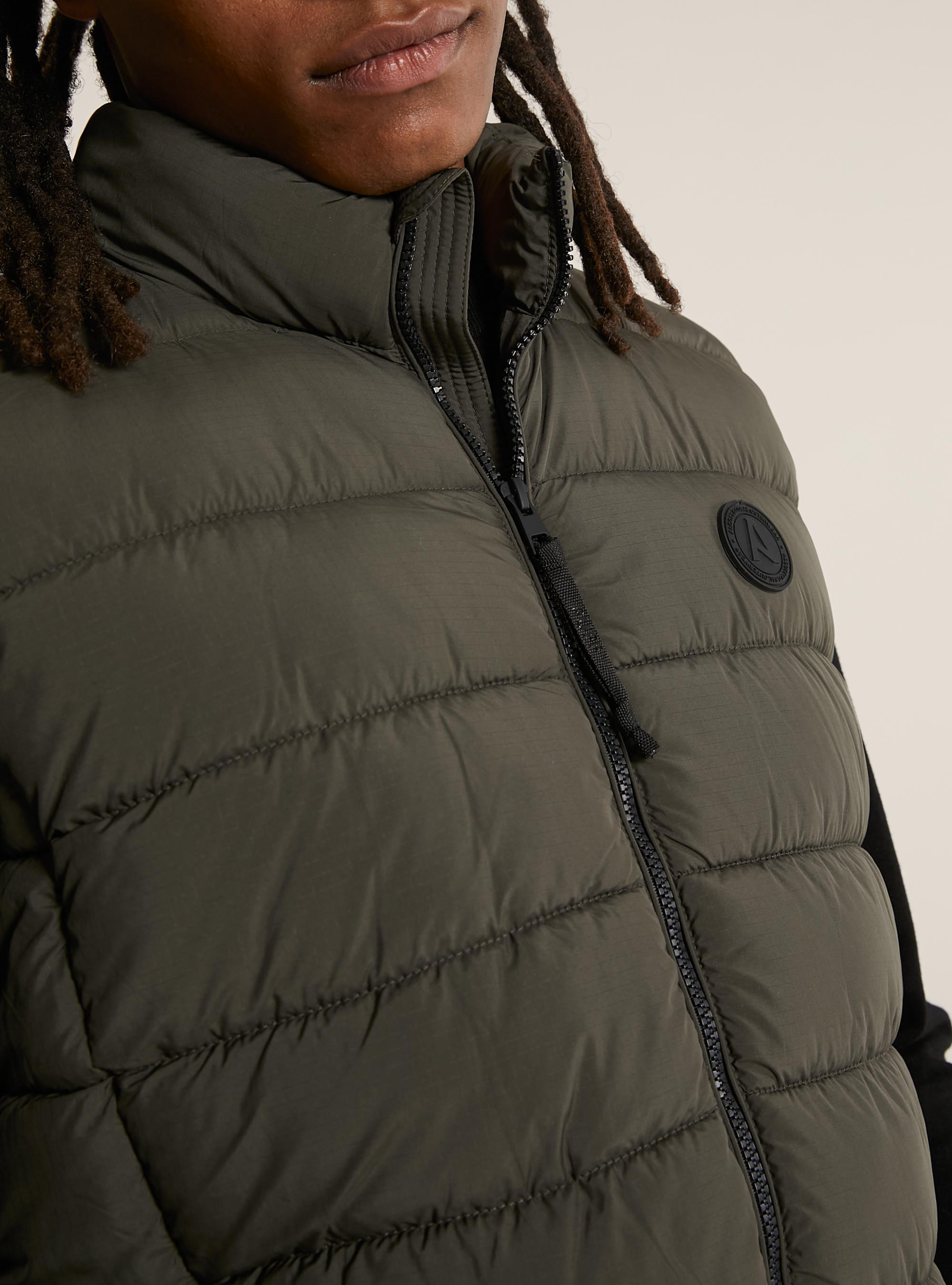 Padded sleeveless jacket, KY1 KAKY DARK
