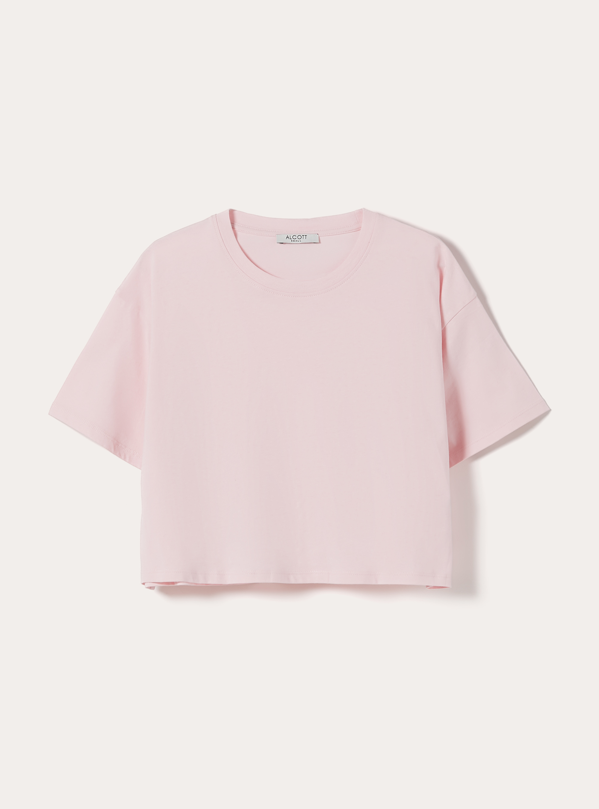 T-shirt crop over tinta unita, PK3 PINK LIGHT