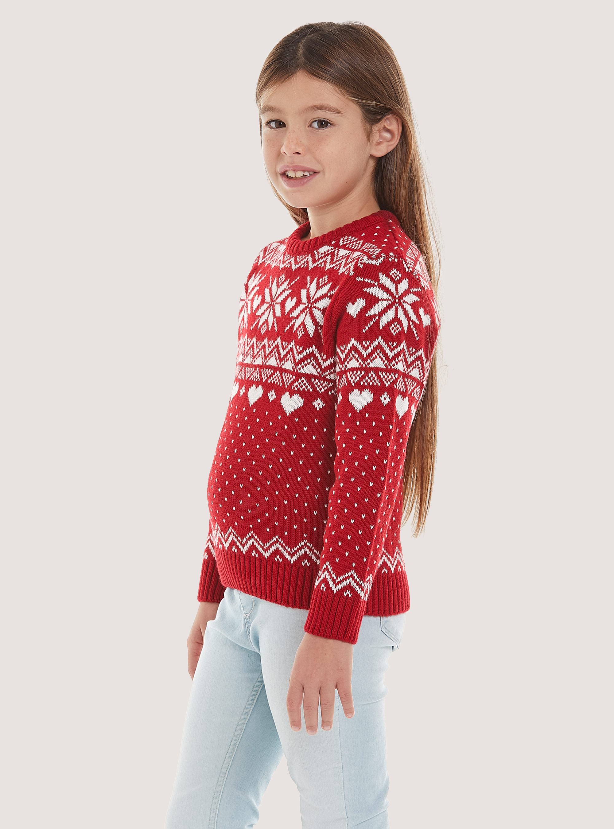 Christmas Family Collection Mini Me Pullover, RD2 RED MEDIUM
