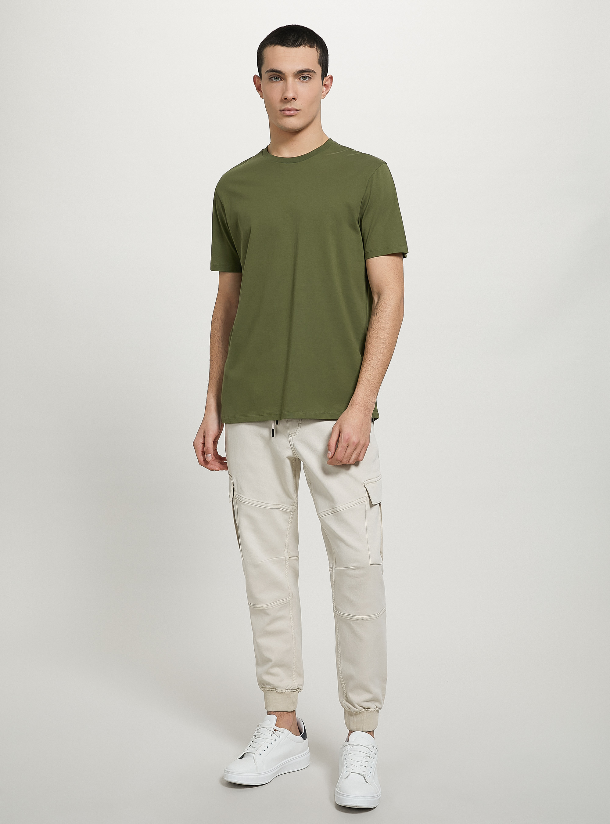 Maglietta girocollo in cotone sostenibile, KY2 KAKY MEDIUM