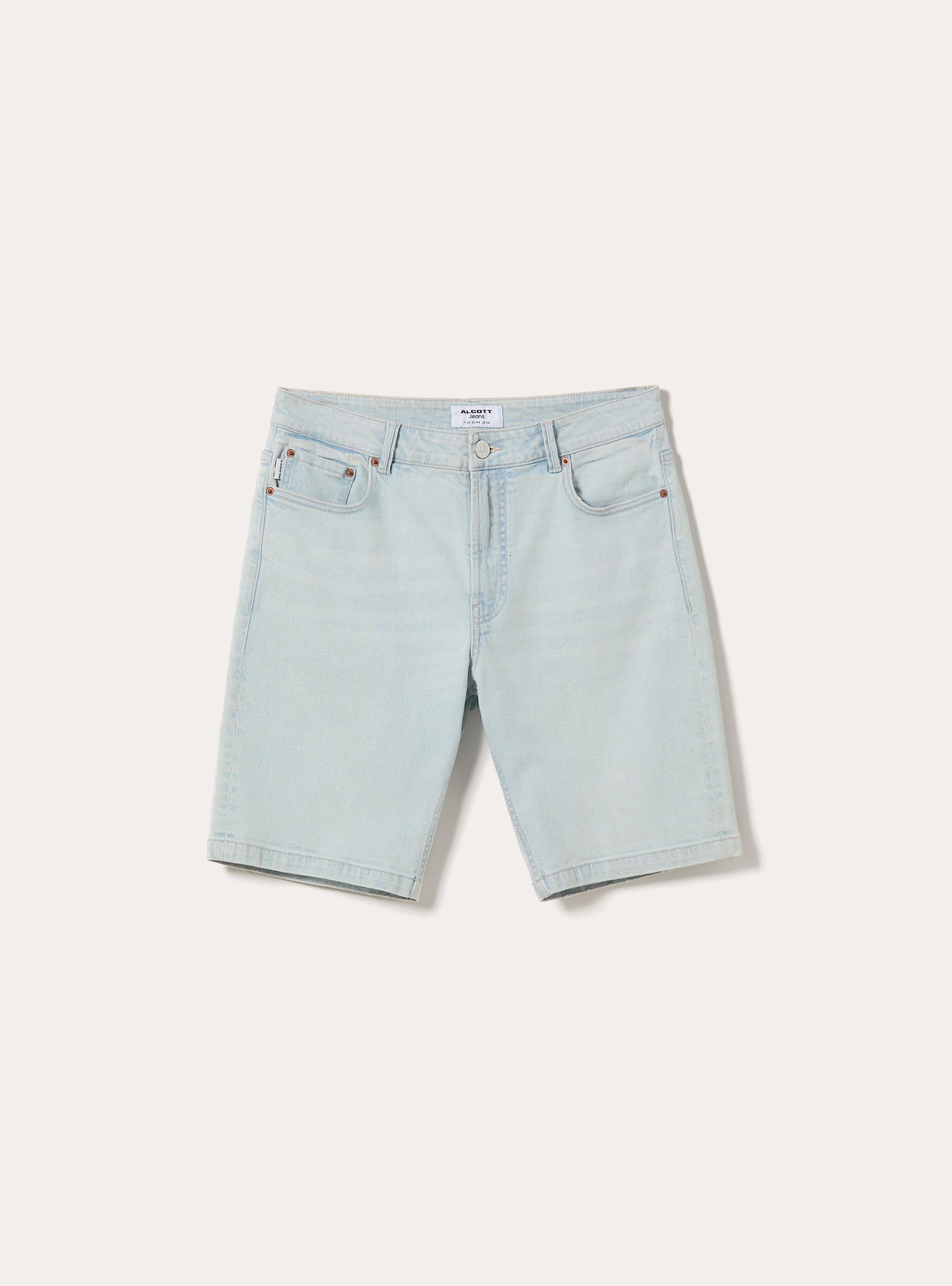 Jeans bermuda slim, D006 AZURE