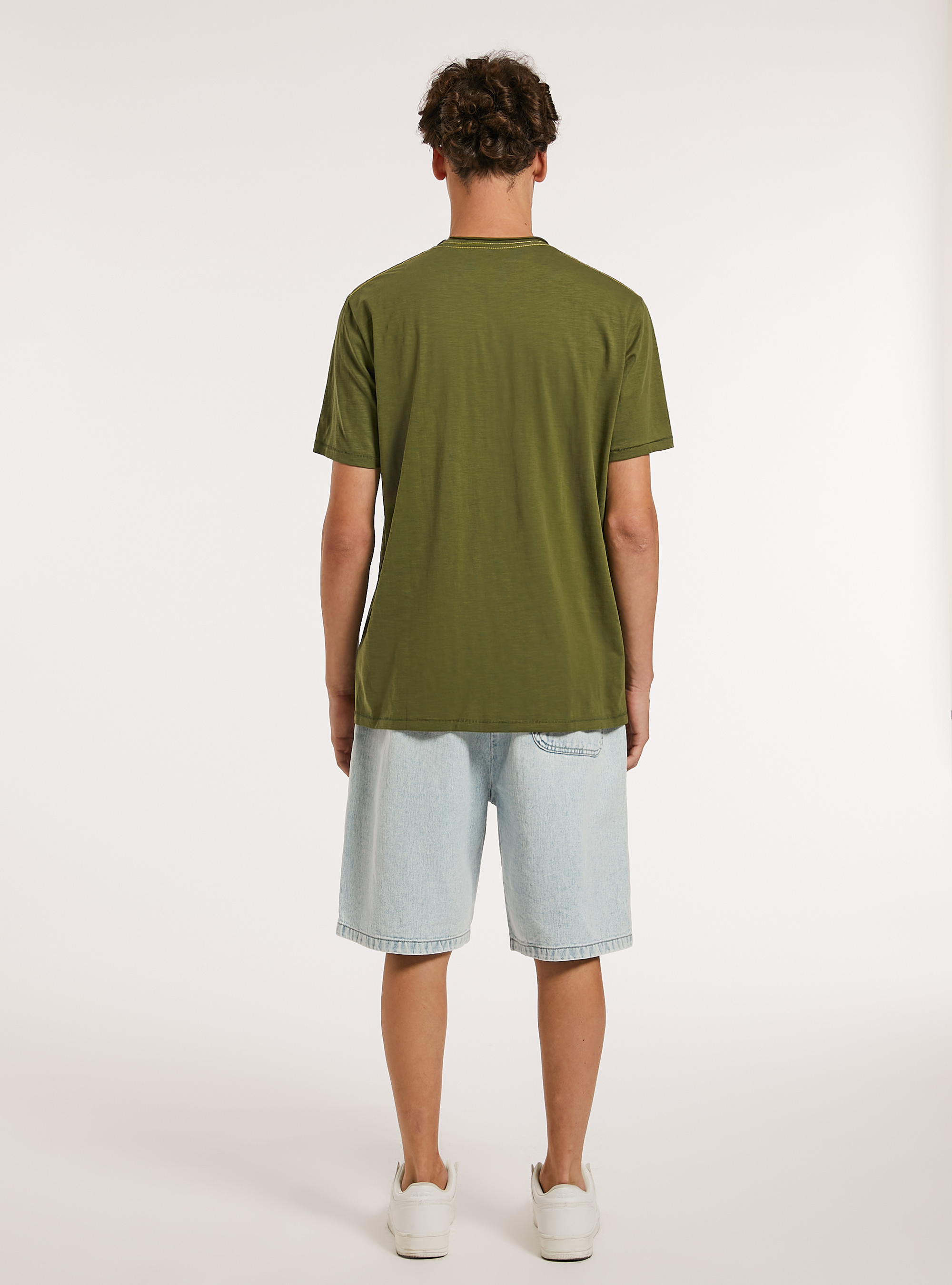 T-shirt en coton avec imprimé, C6645 KAKY