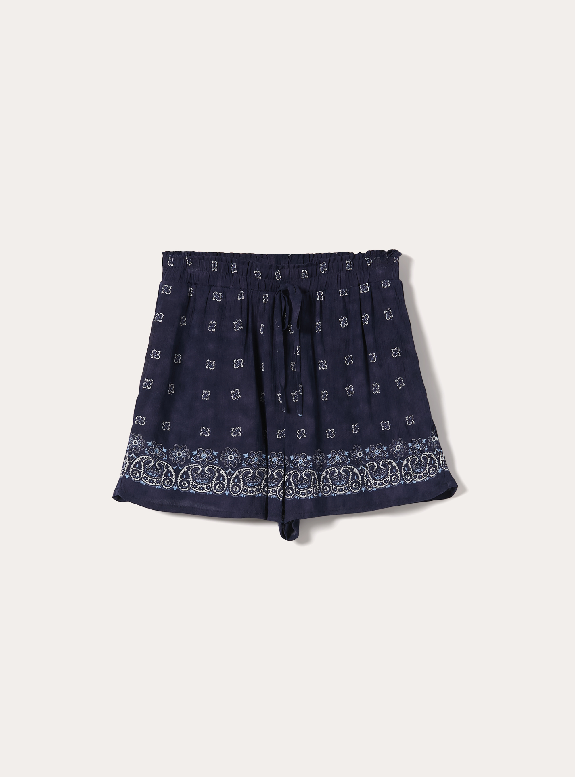 Shorts con stampa paisely, NAVY MEDIO