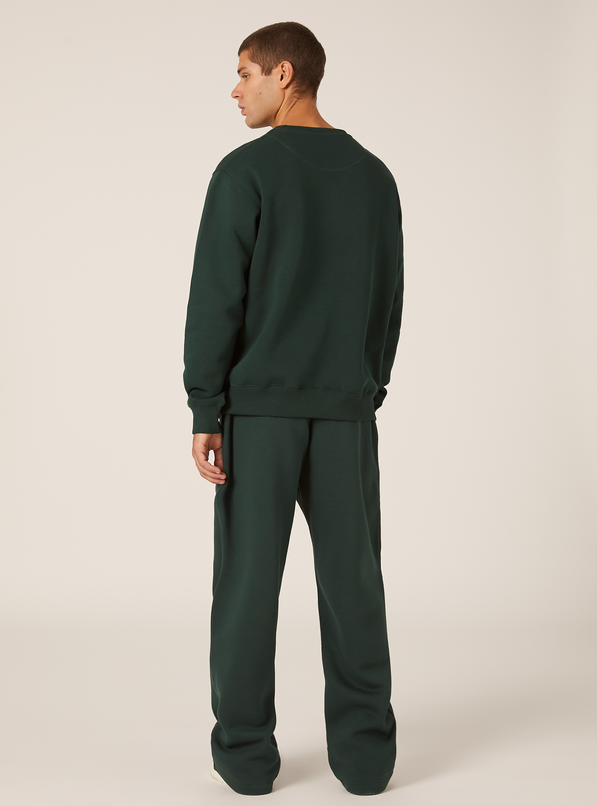 Solid color crew neck sweatshirt, GN1 GREEN DARK