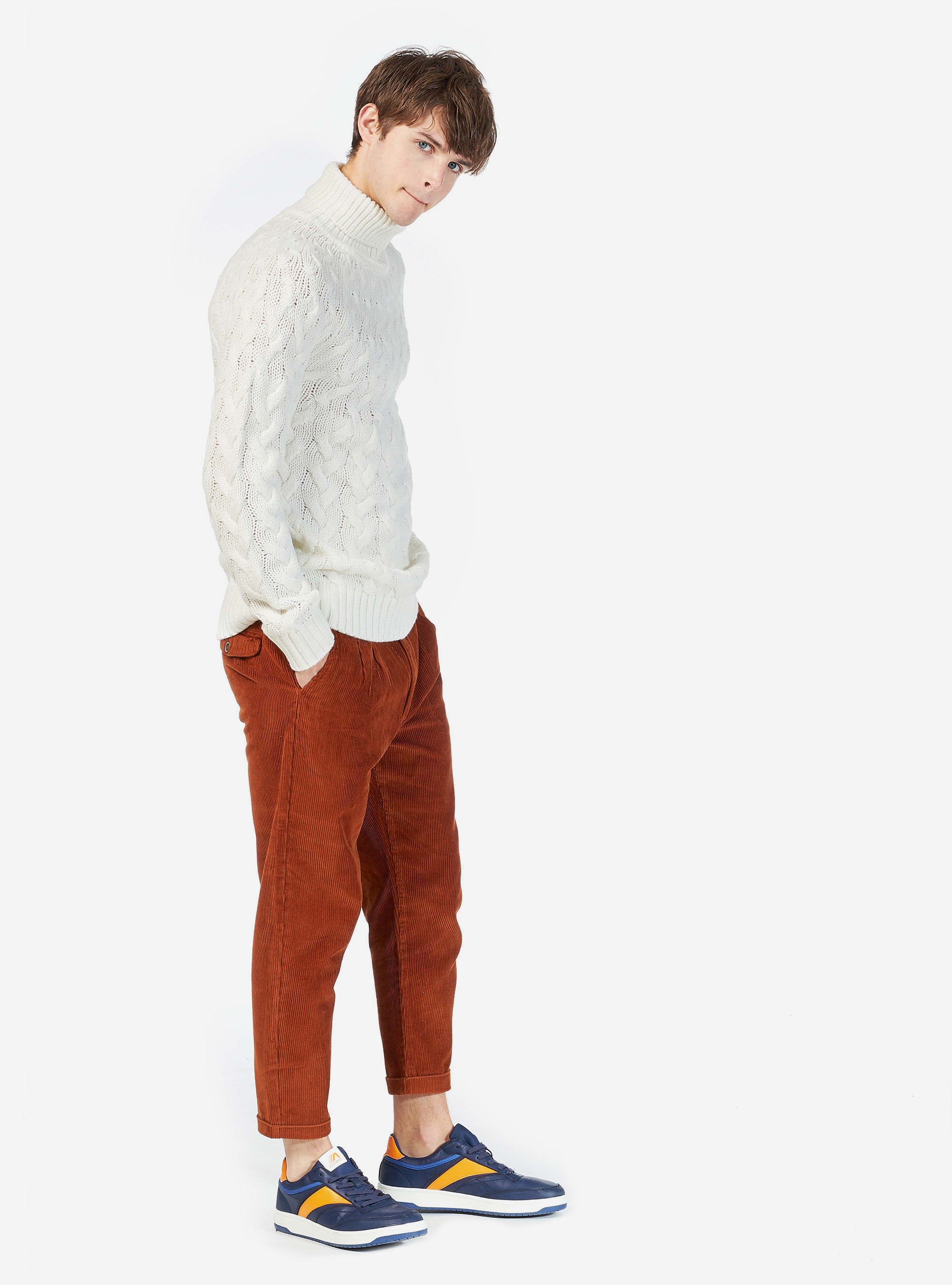 VELVET TROUSERS, C5551 RUSTY