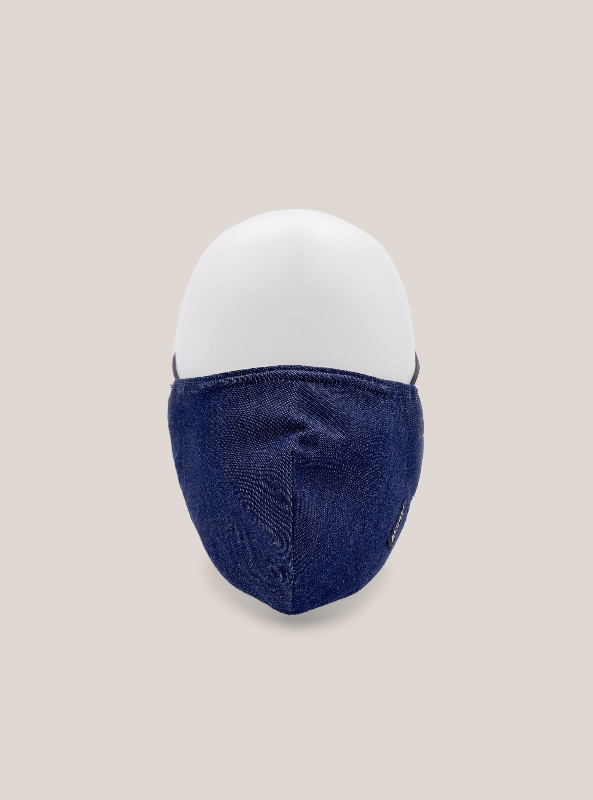 Denim mask cover with logo, C218 BLUE NAVY