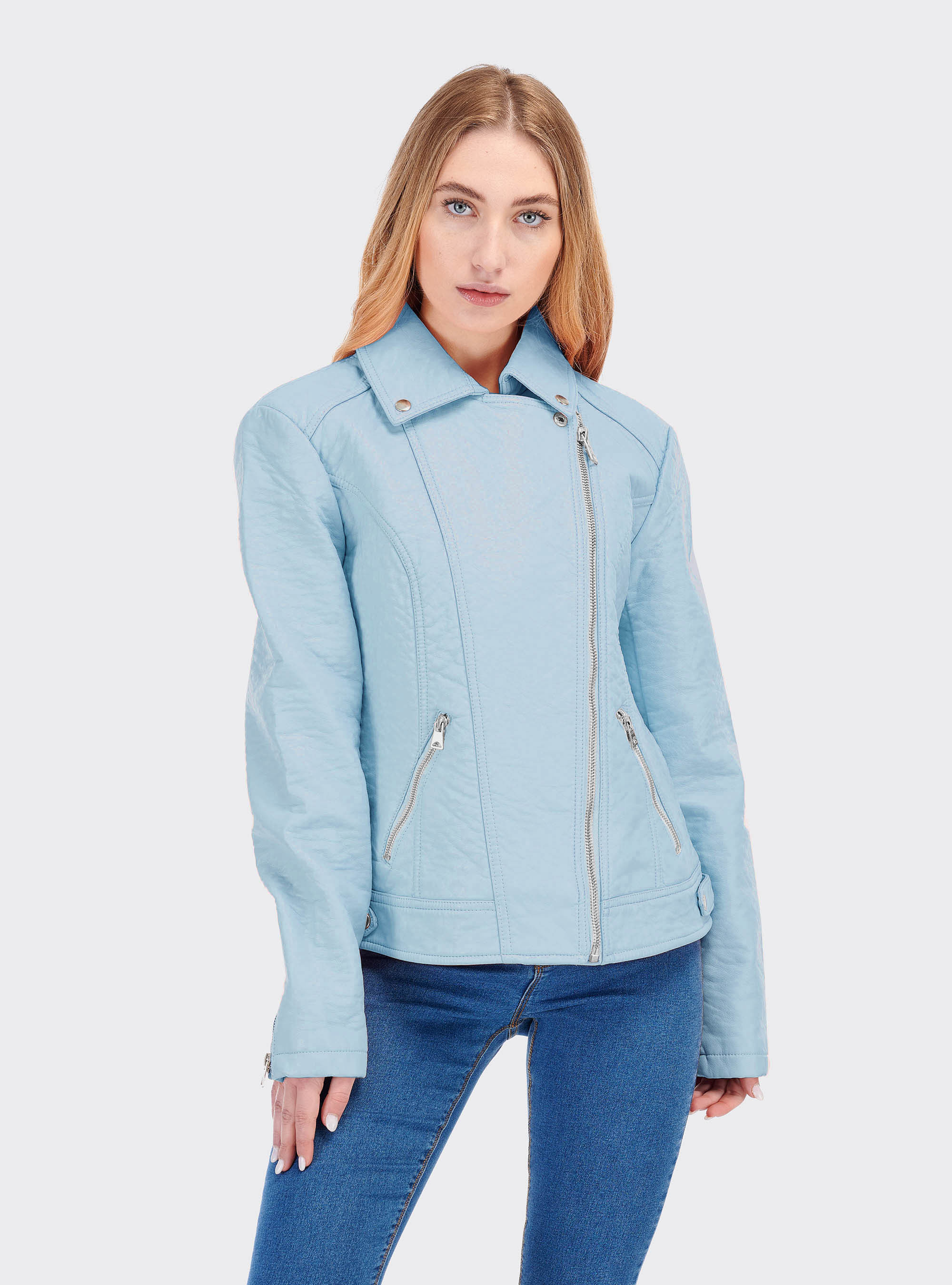 Giubbotti donna similpelle effetto bubble, AZURE