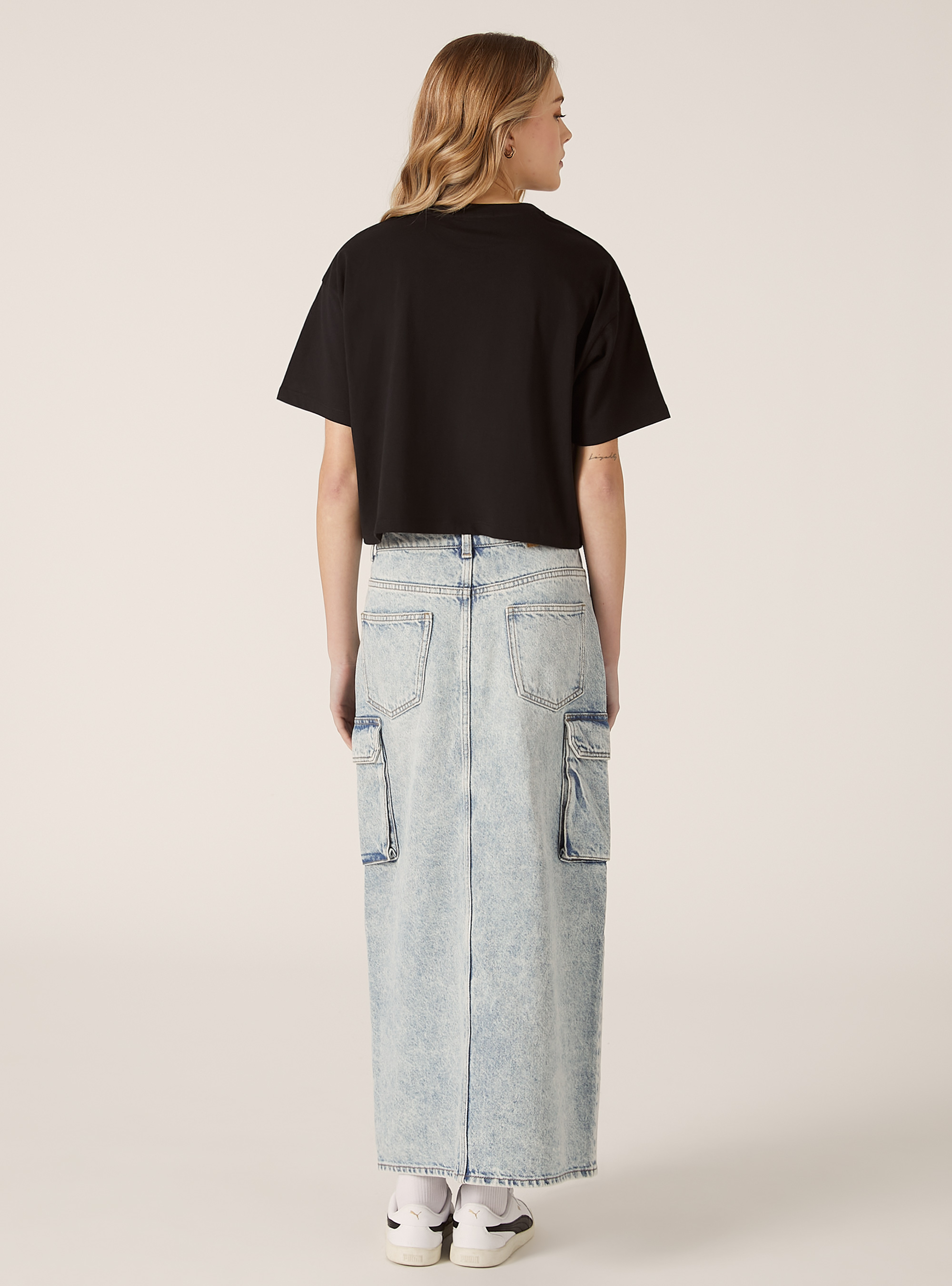 T-shirt crop licenza sailor moon, BK1 BLACK