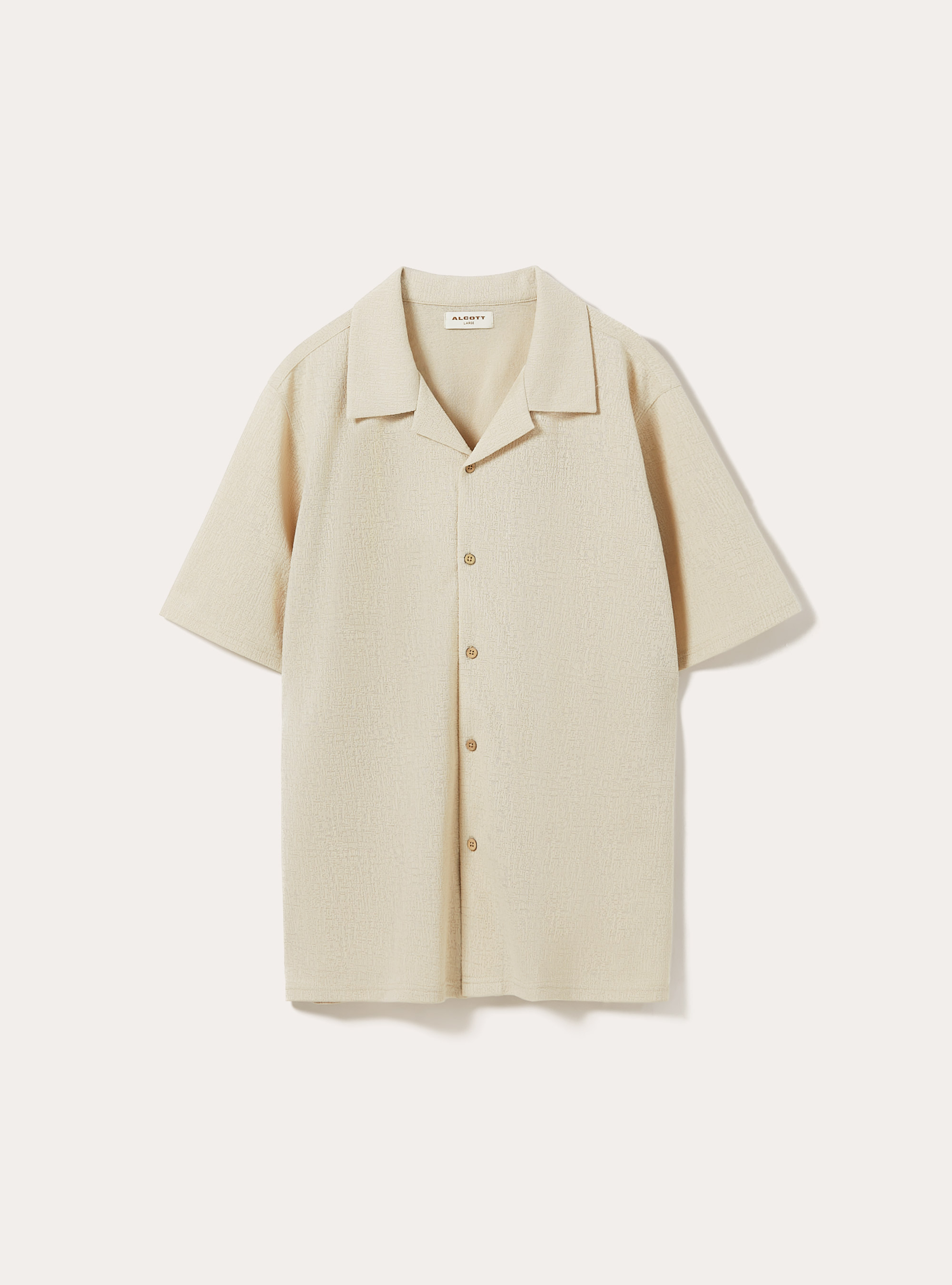 Chemise à manches courtes avec texture, CR3 CREAM LIGHT