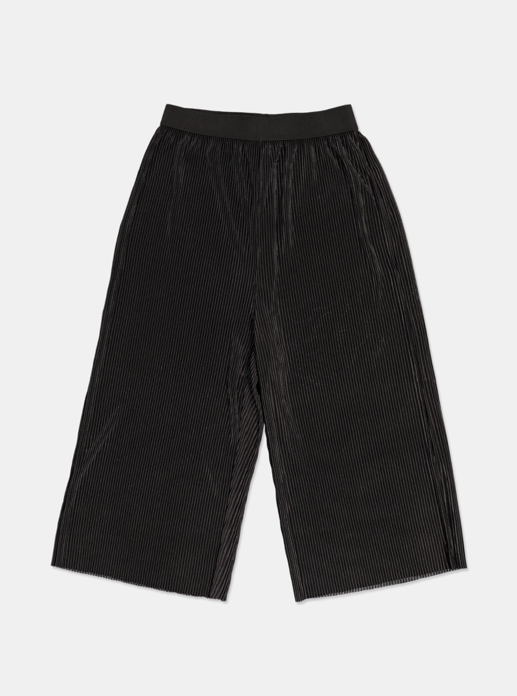 Pantaloni culotte plisse, NERO
