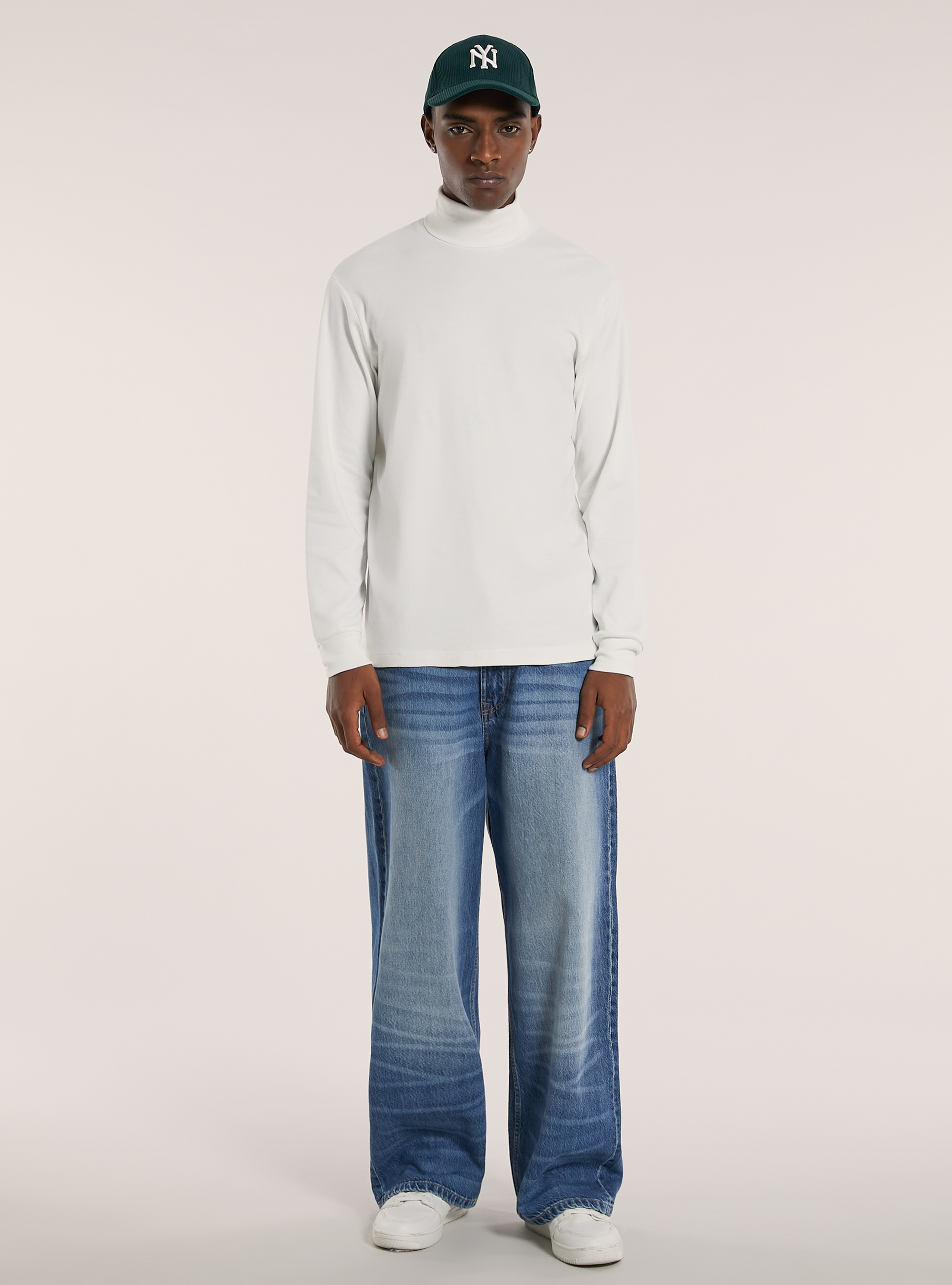 Maglietta a maniche lunghe a collo alto, WH2 WHITE