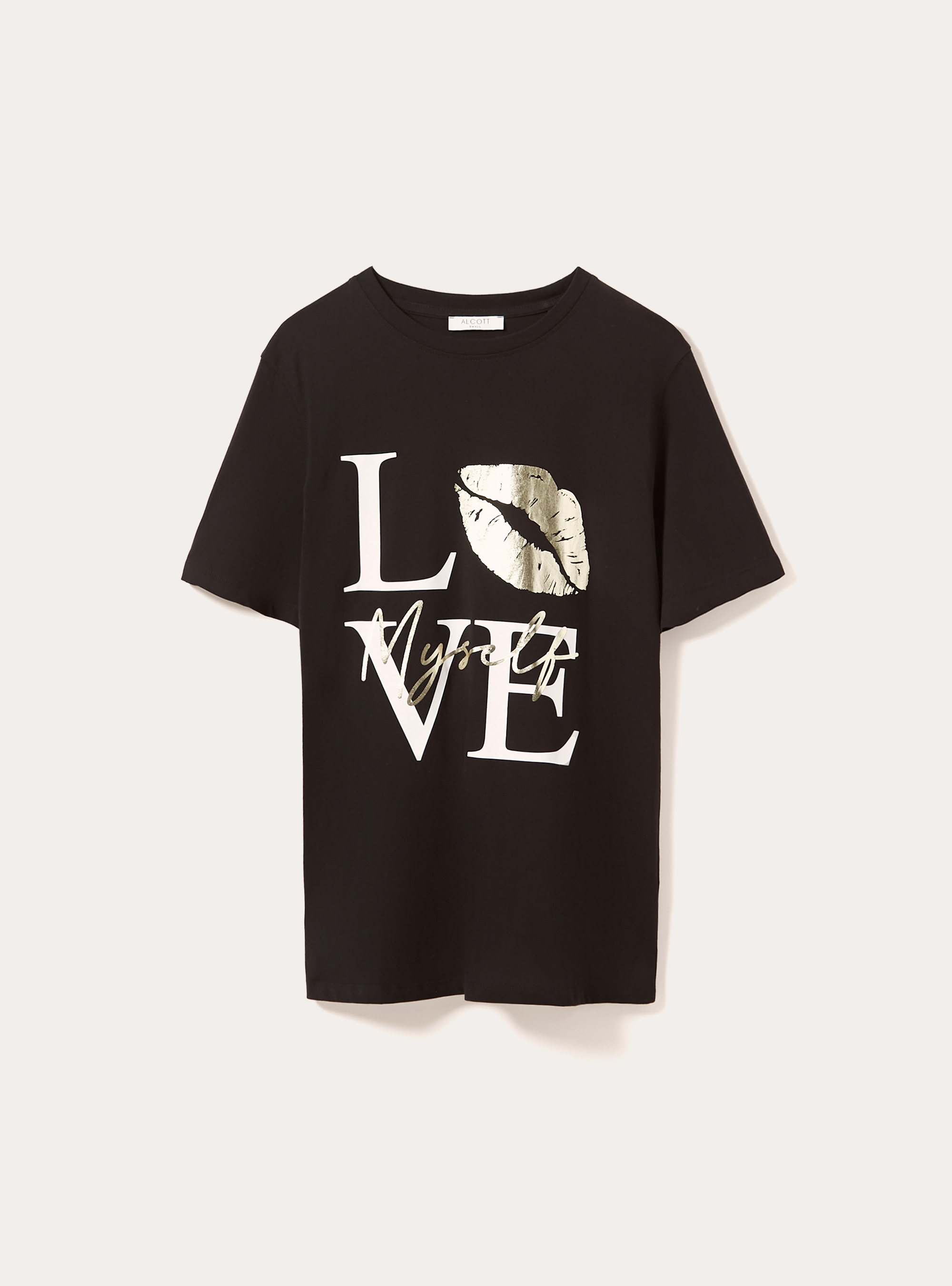 T-shirt &agrave; imprim&eacute; m&eacute;tallique, BK1 BLACK