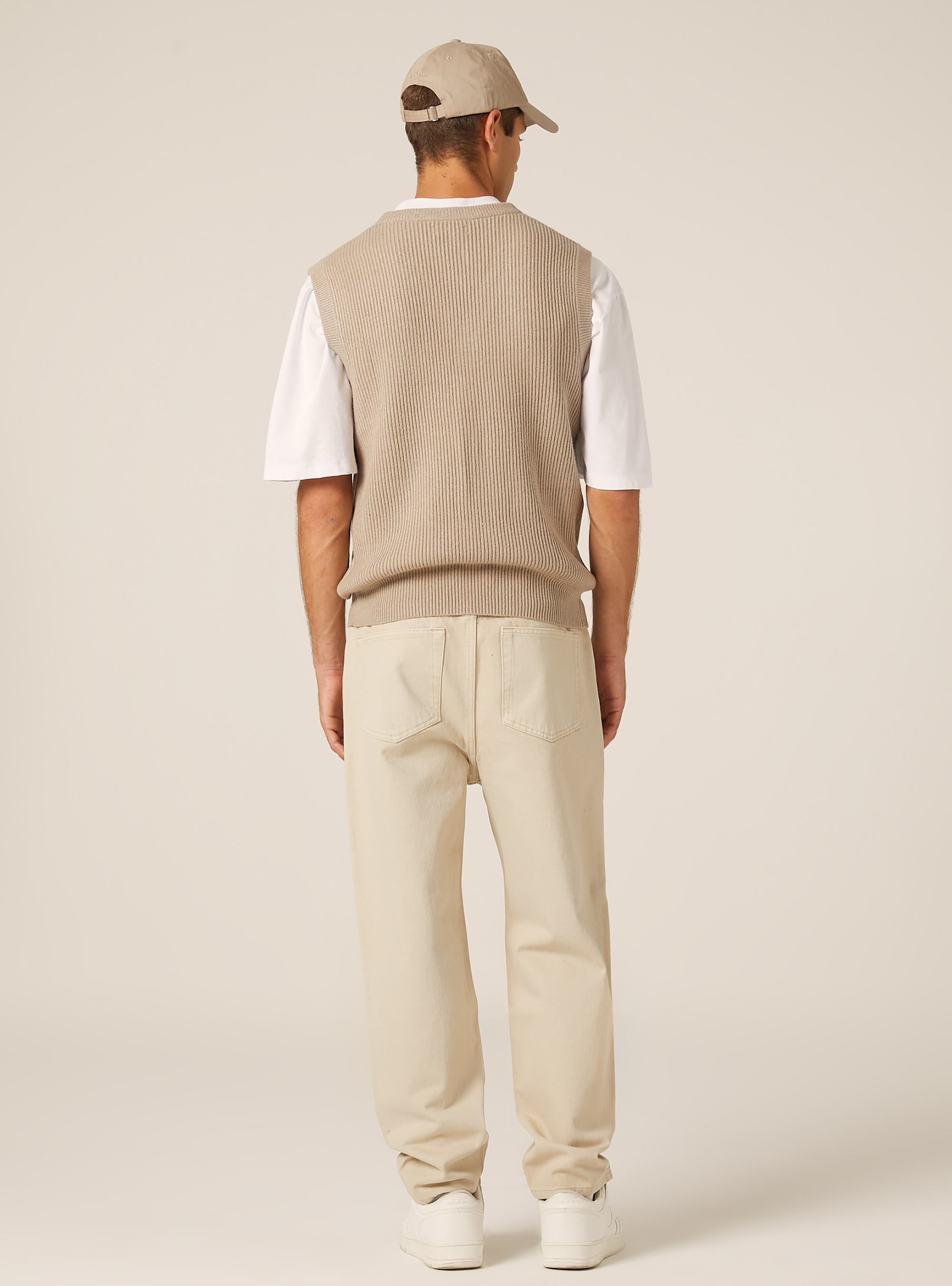 Knitted vest with pockets, BG2 BEIGE MEDIUM