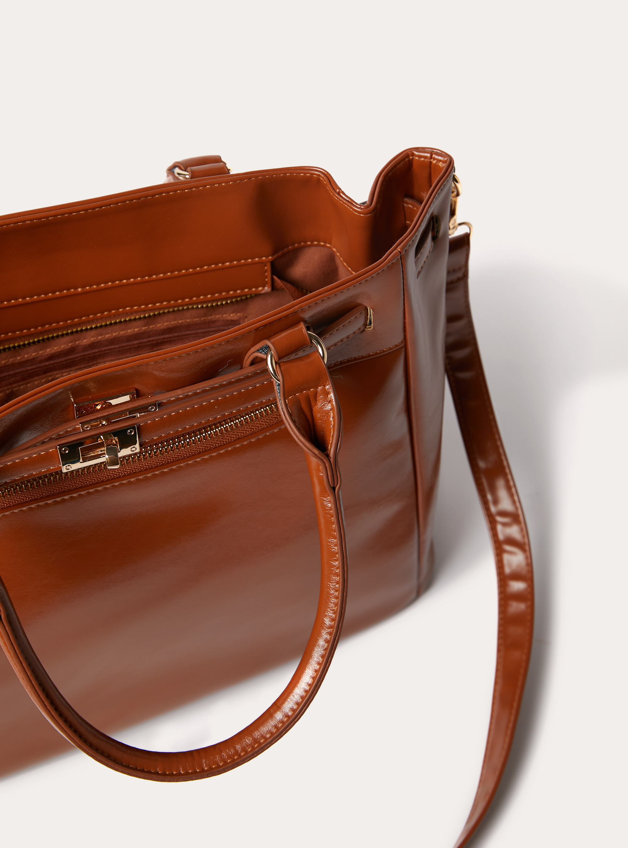 Bolso de mano efecto piel, TB2 TOBACCO MEDIUM