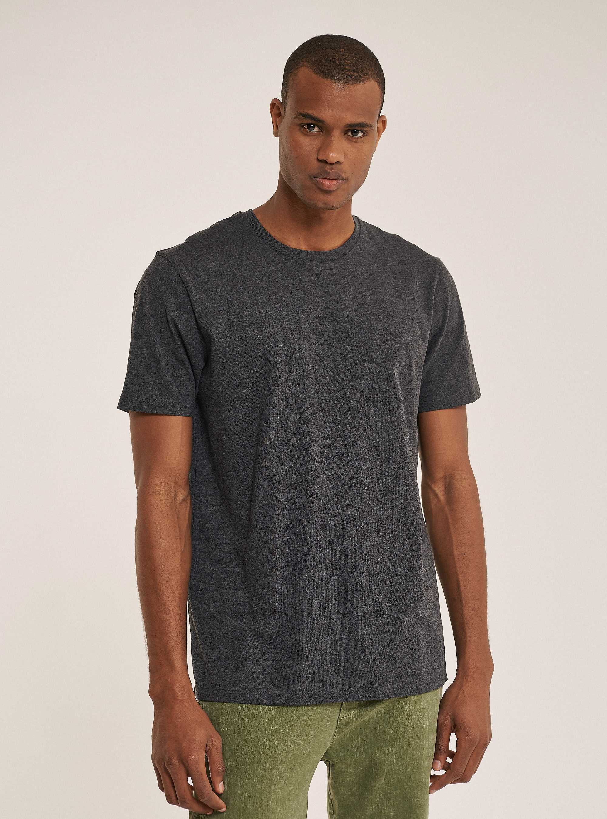 T-shirt basic 100% coton, C135 GREY MELANGE