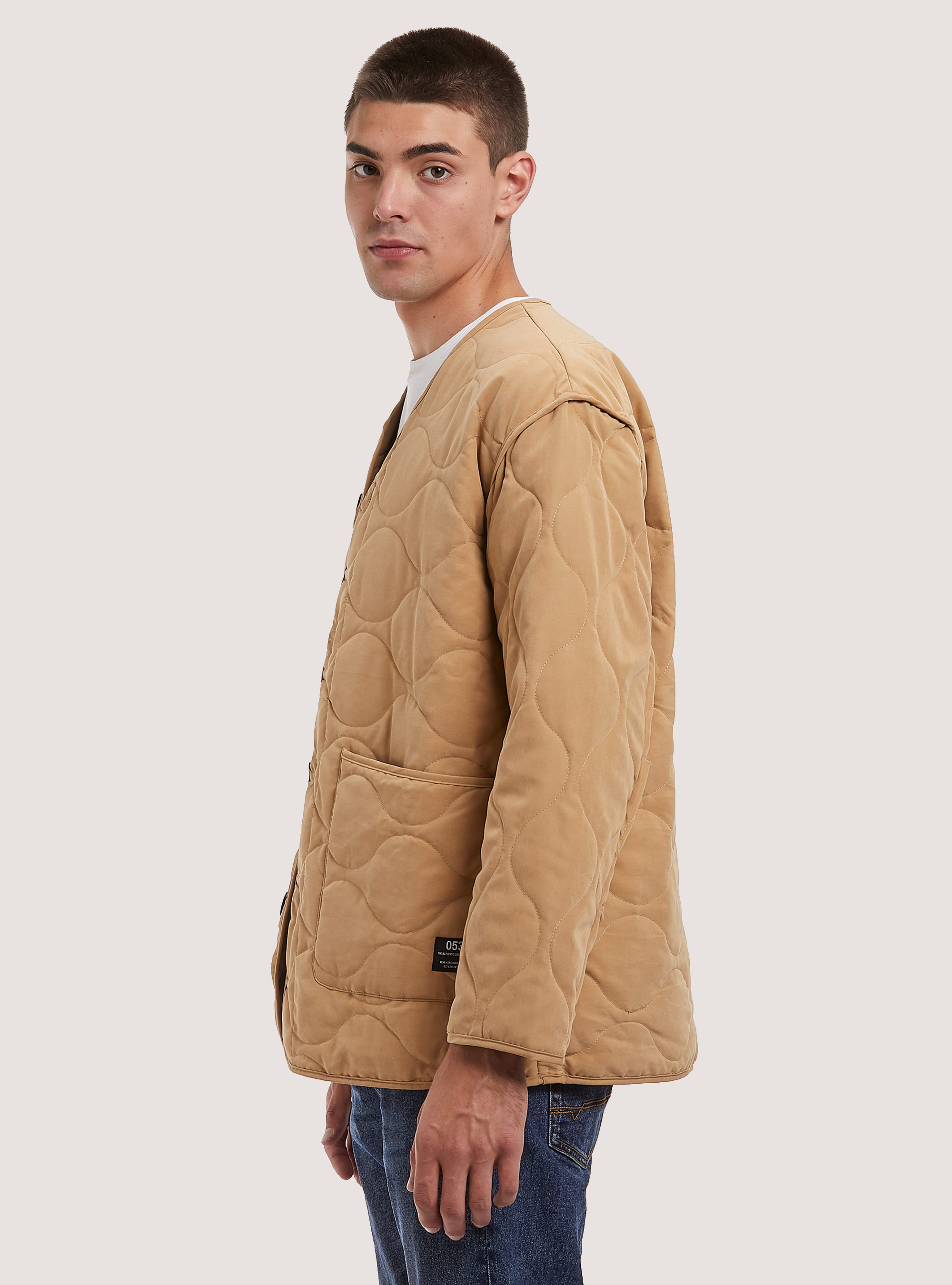 Quilted jacket with recycled padding, BG2 BEIGE MEDIUM