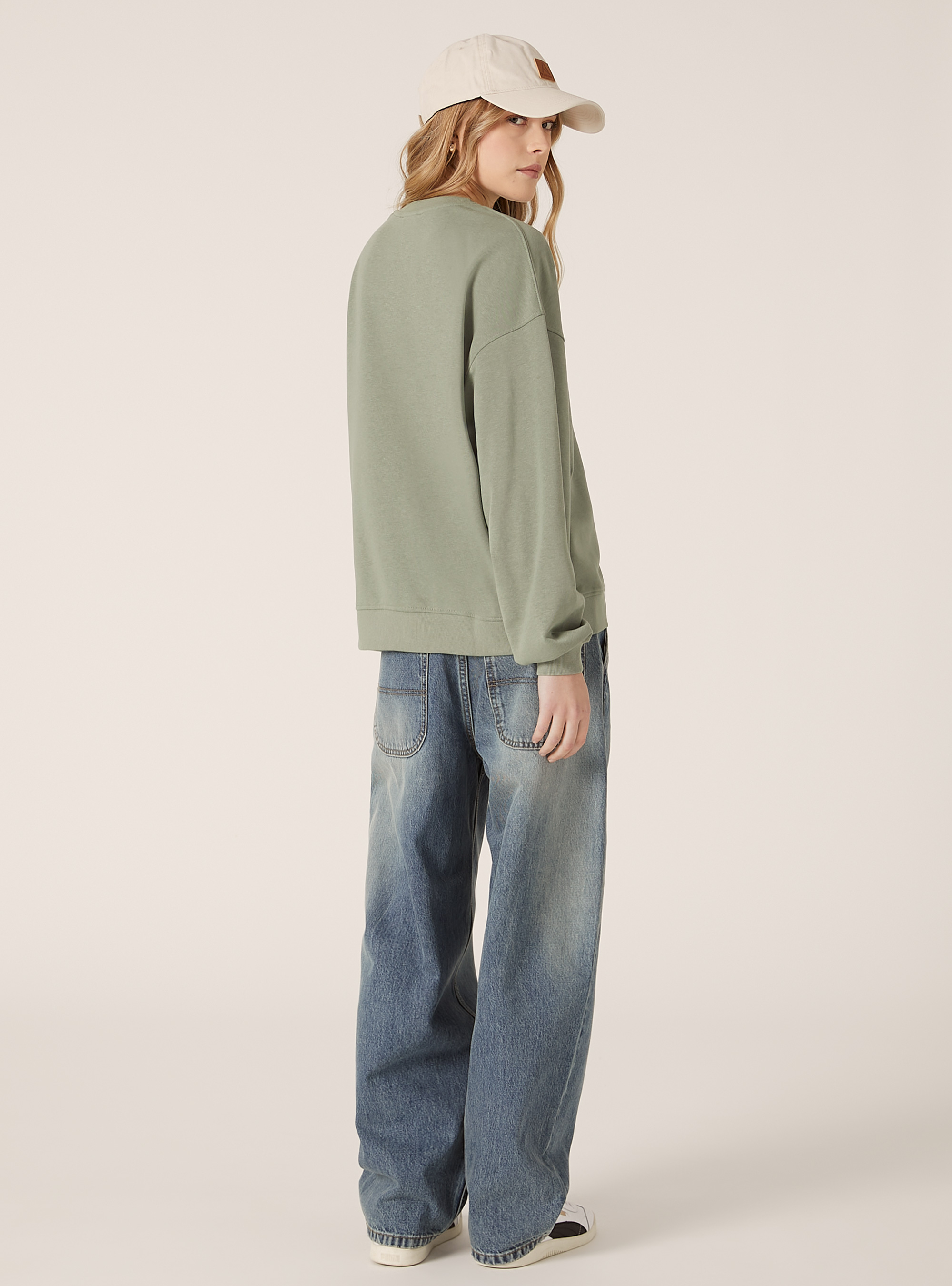 Sweat à col ras du cou en coton uni, KY3 KAKY LIGHT