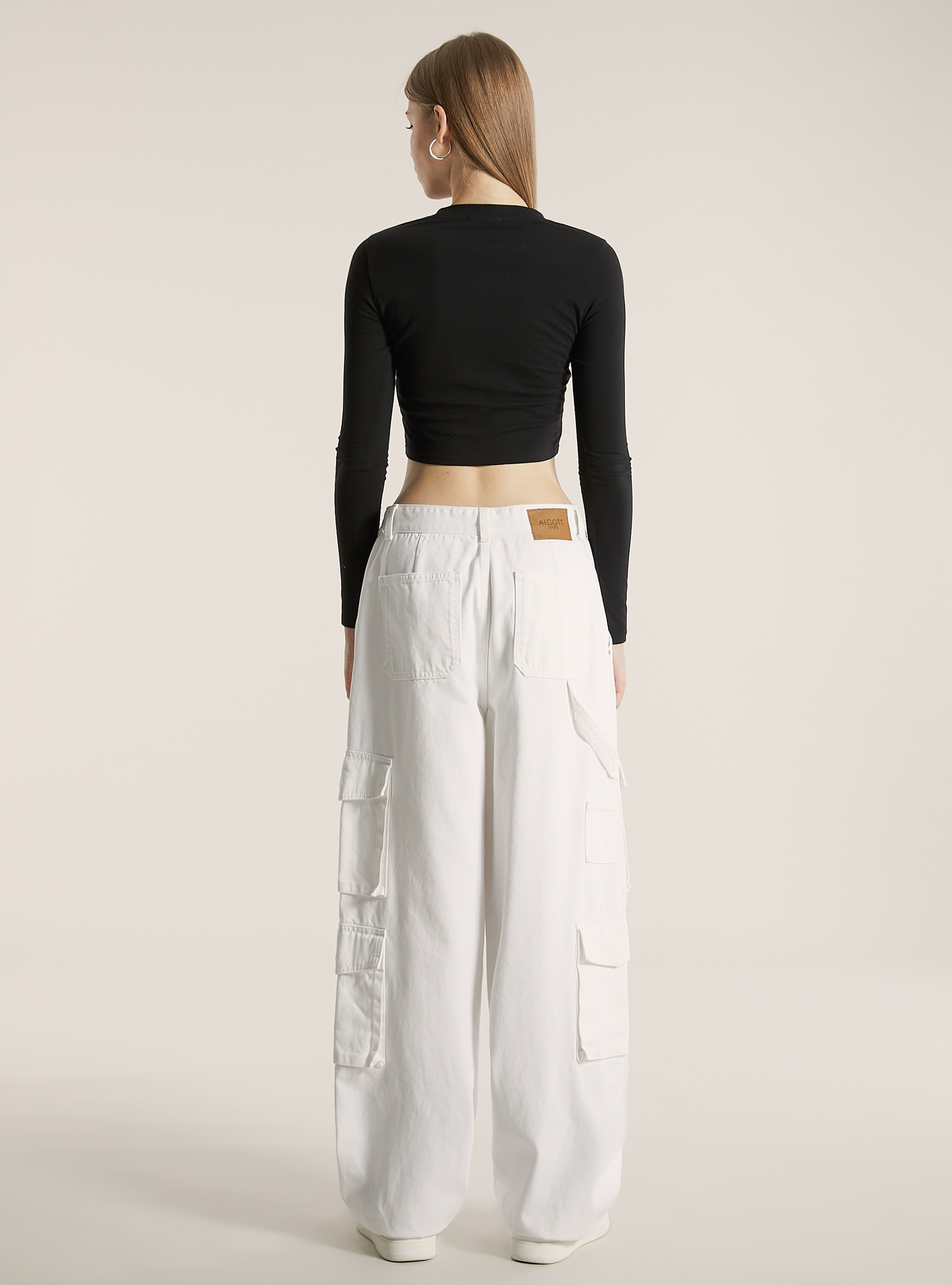 Multi cargo comfort fit jeans, D099 WHITE