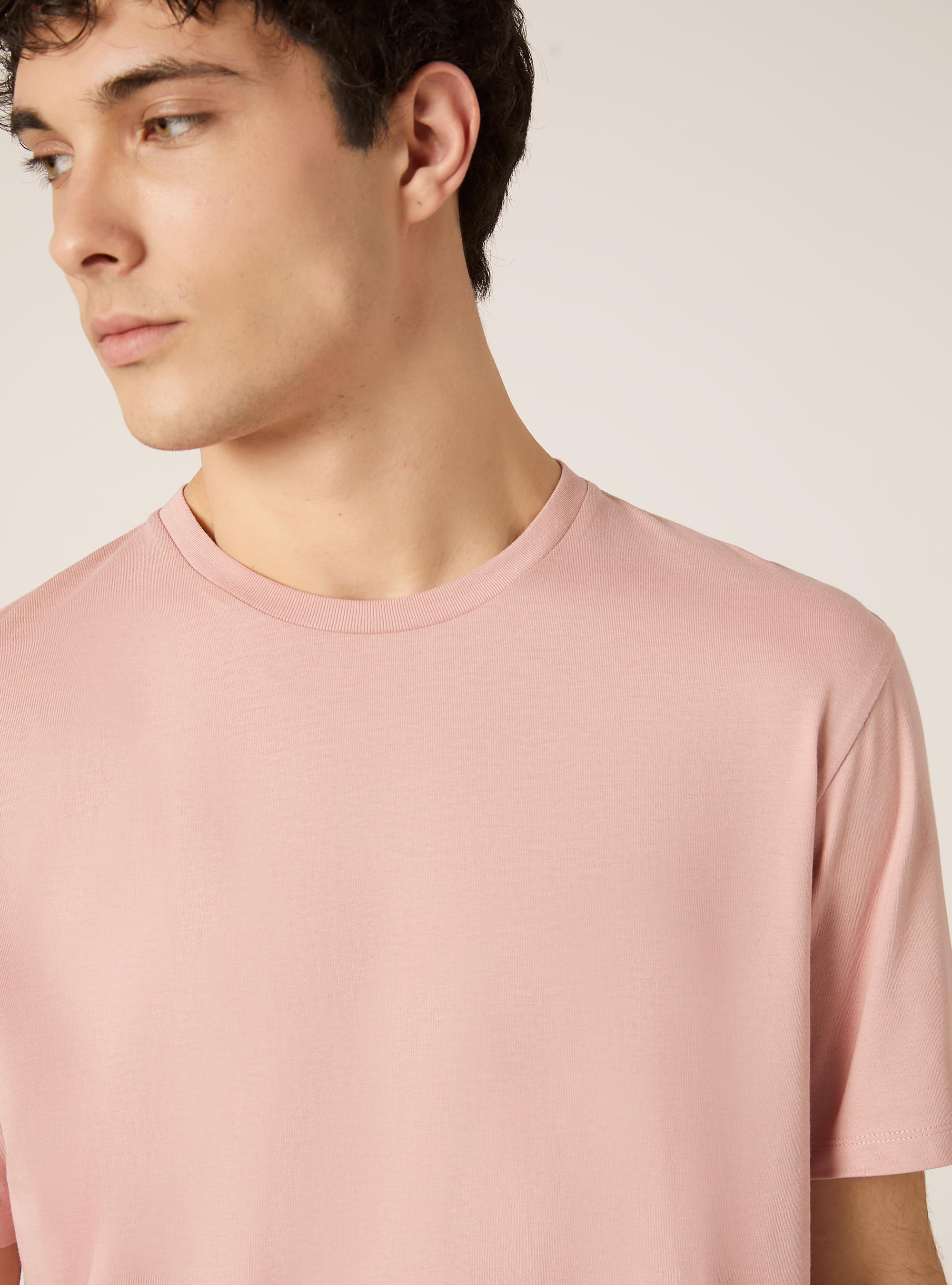 T-shirt en coton à col ras du cou, PK2 PINK MEDIUM