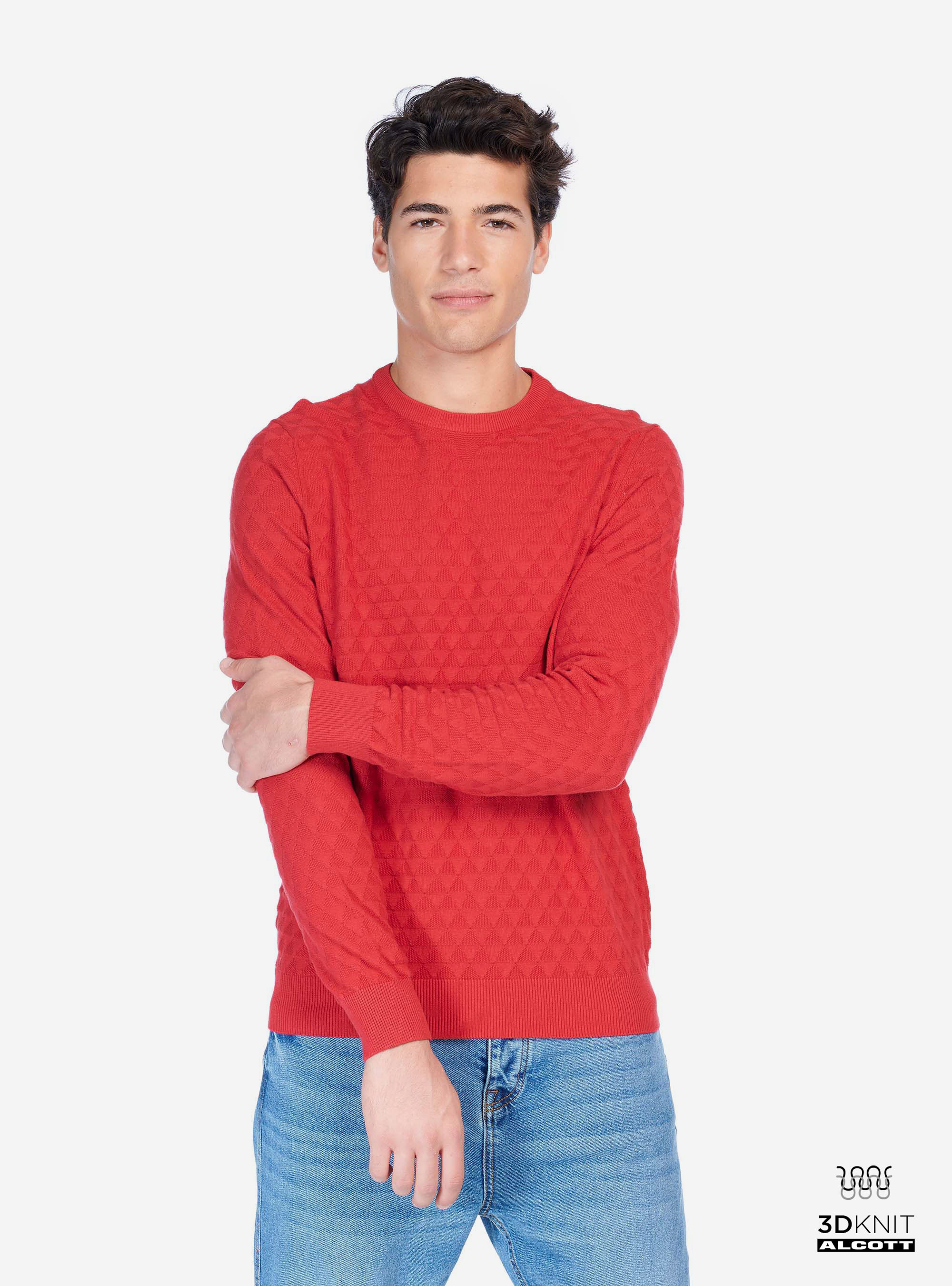 Pull basique, C3372 RED