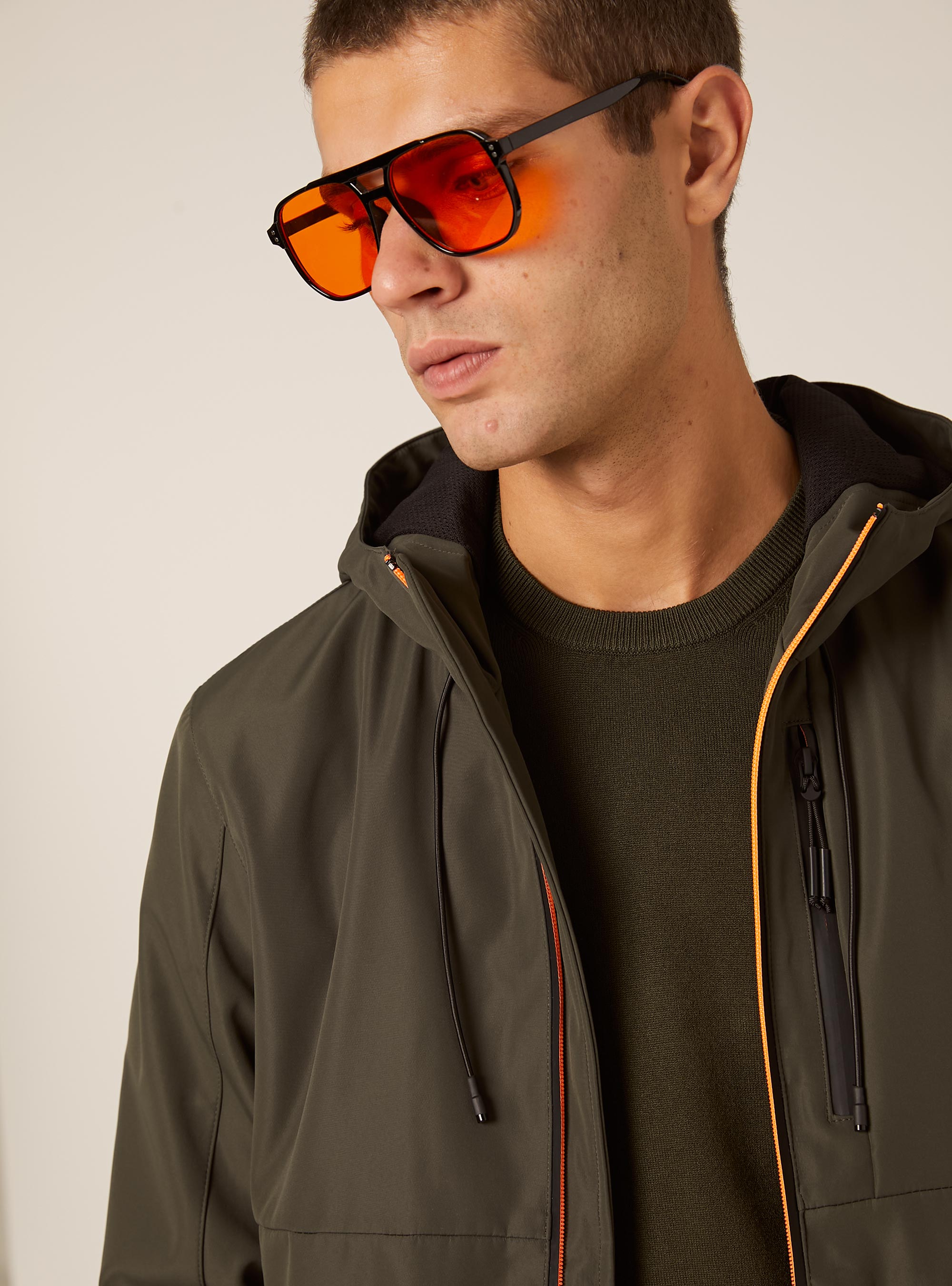 Blouson coupe-vent à capuche, KY1 KAKY DARK