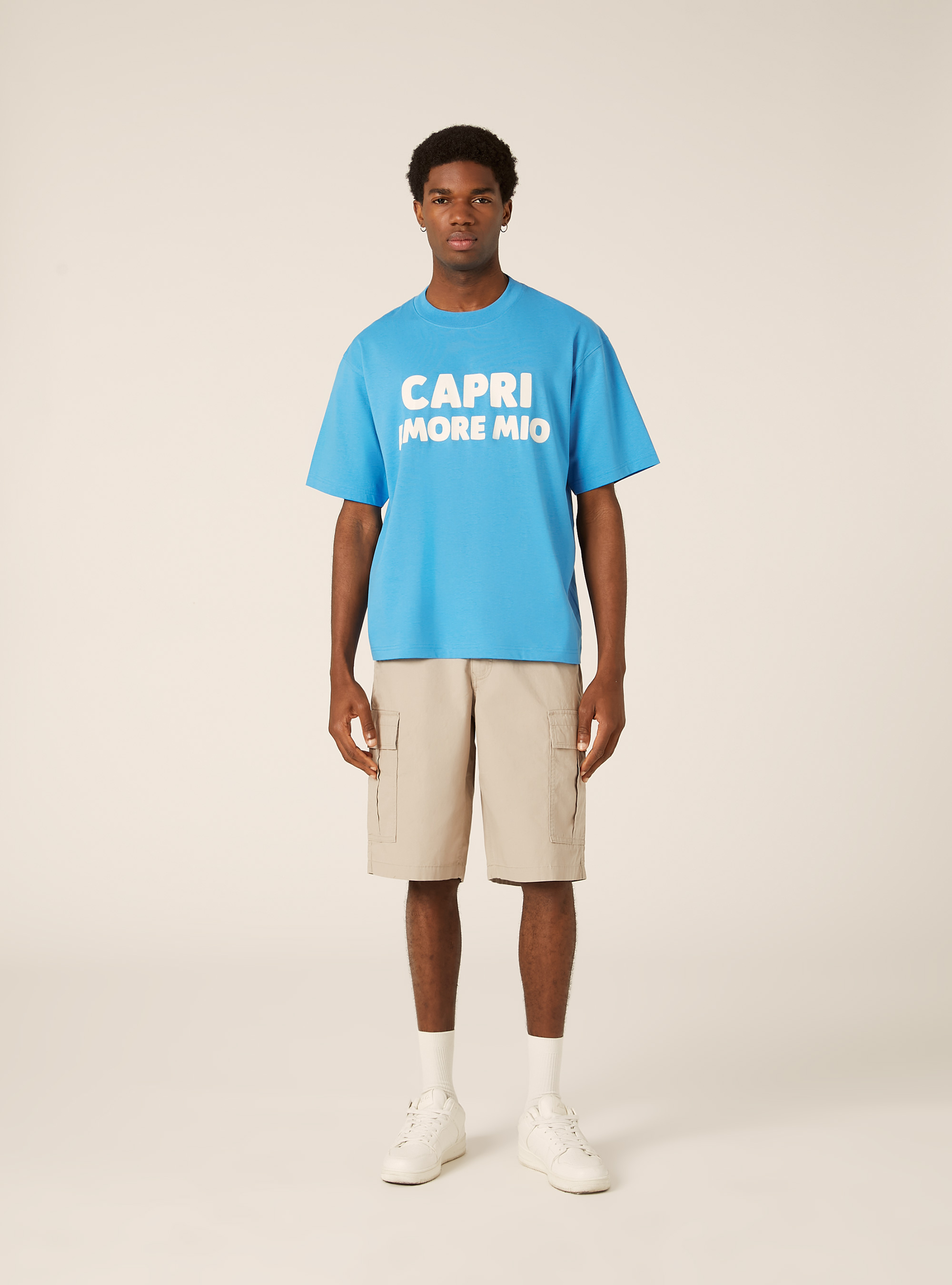 T-shirt boxy capri amore mio, AZ2 AZURE MEDIUM