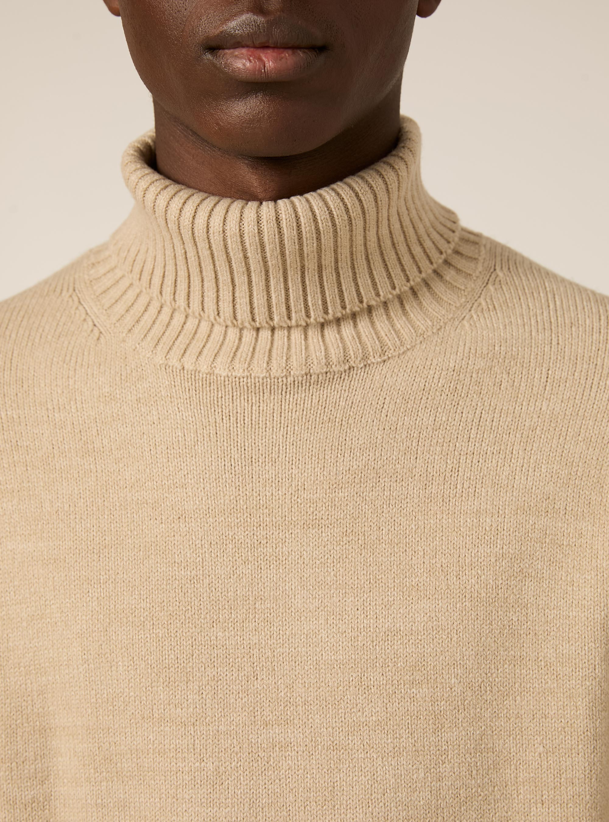 High-neck pullover, MBG2 BEIGE MEL MED