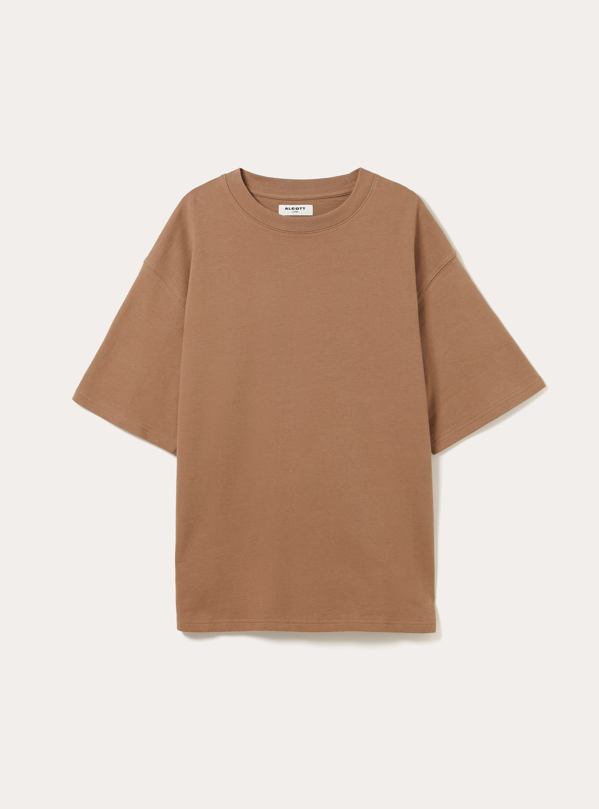 T-shirt in jersey texture fit boxy, BR2 BROWN MEDIUM