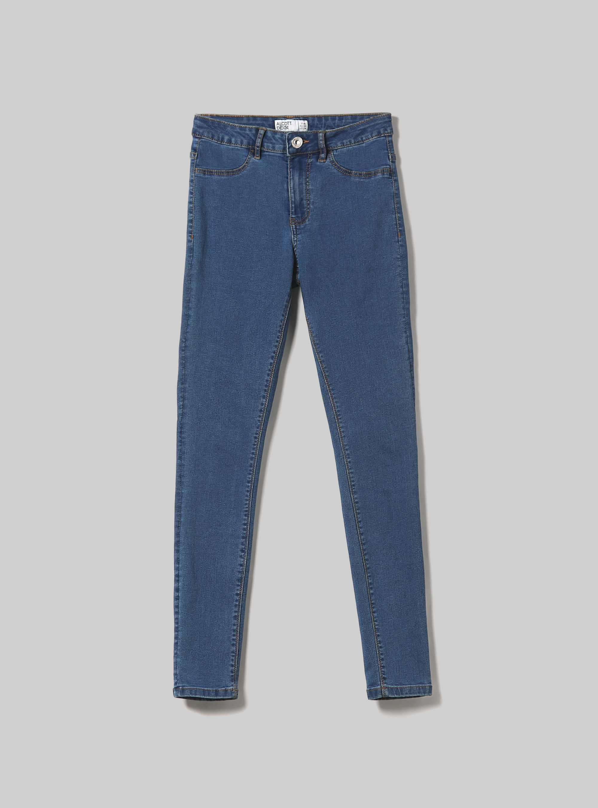 High-waisted super skinny jeans in stretch denim, D003 MEDIUM BLUE