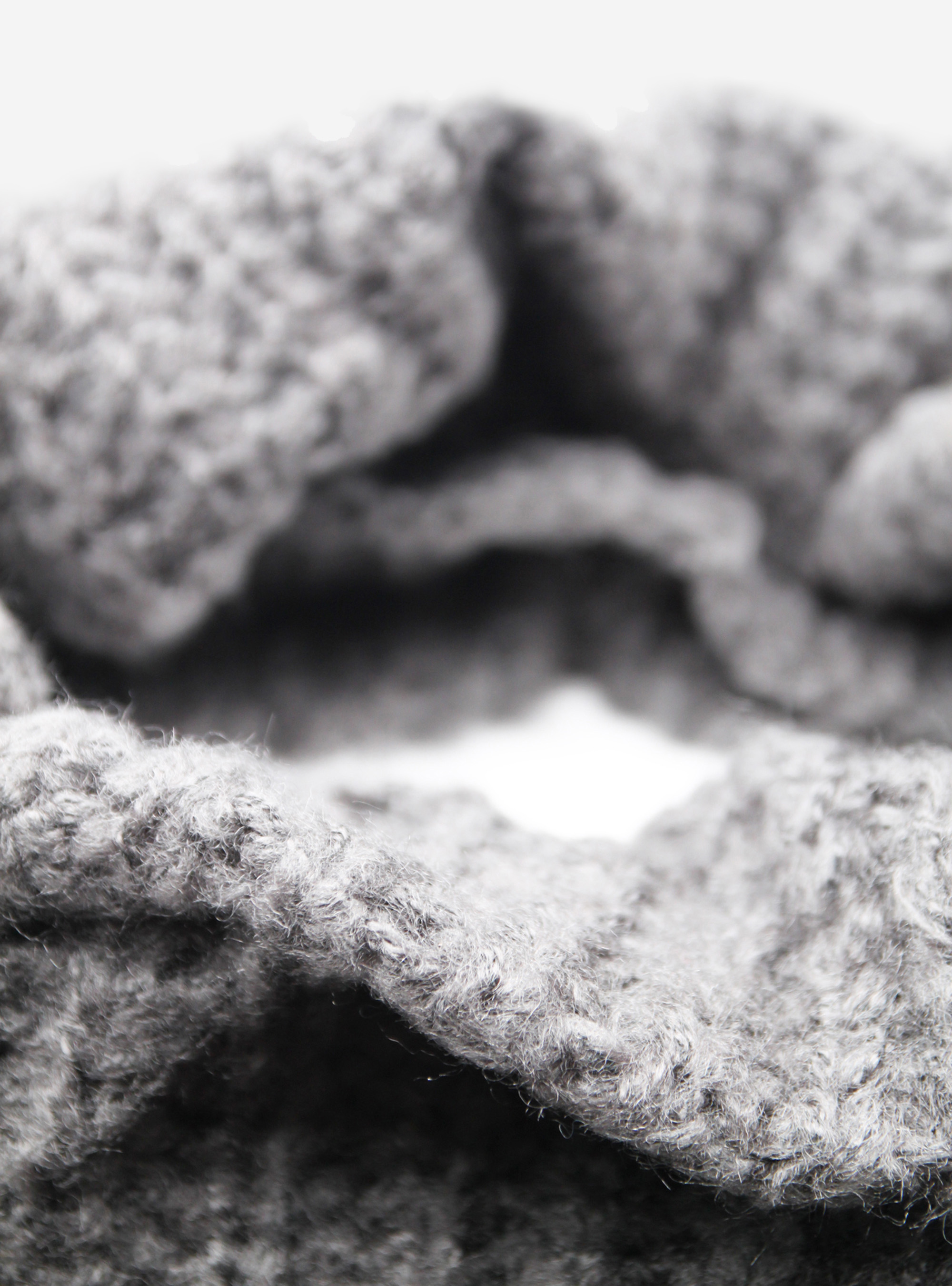 Collo basico in maglia, GREY MELANGE