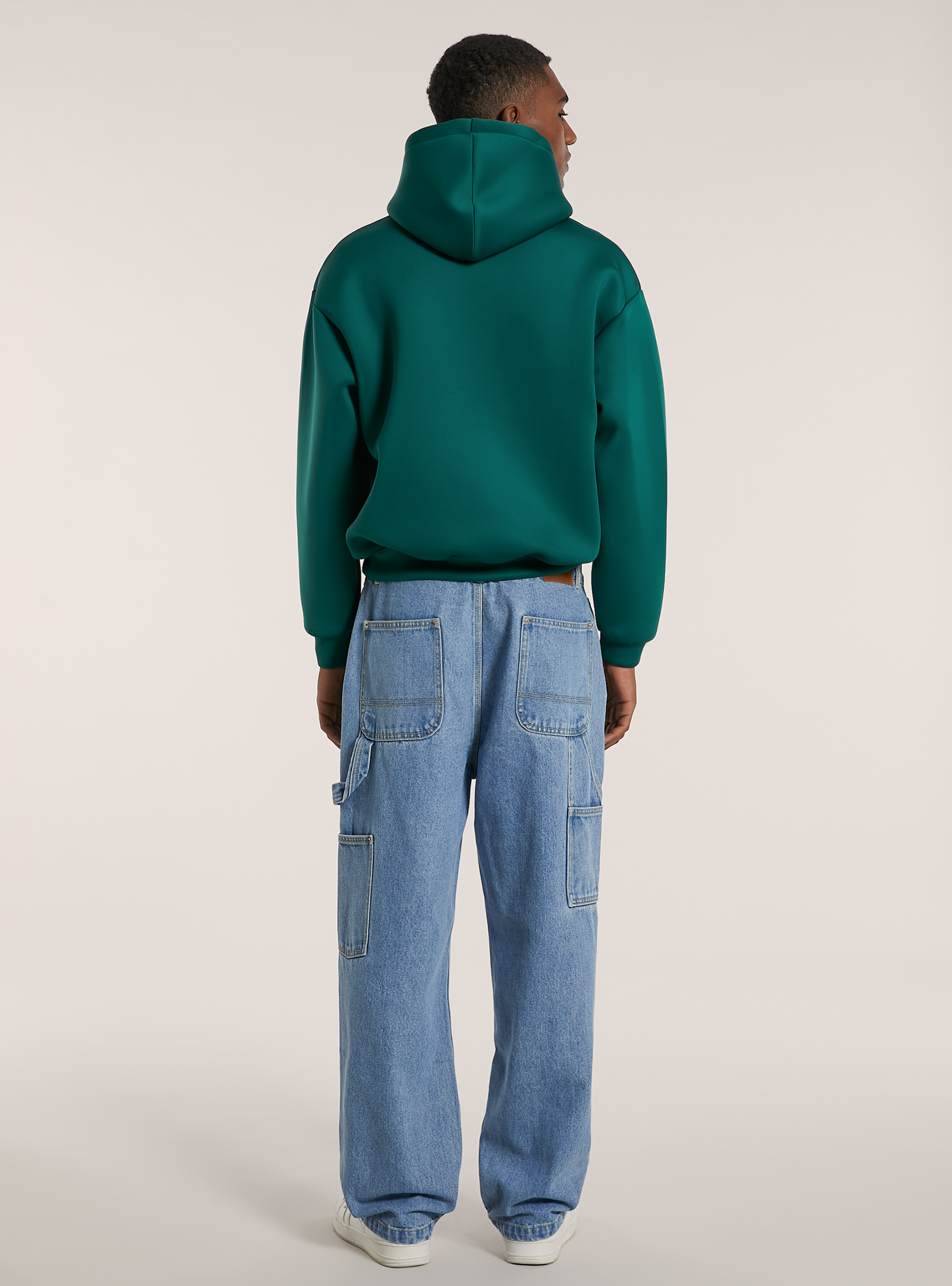 Boxy fit sweatshirt in scuba fabric, GN1 GREEN DARK