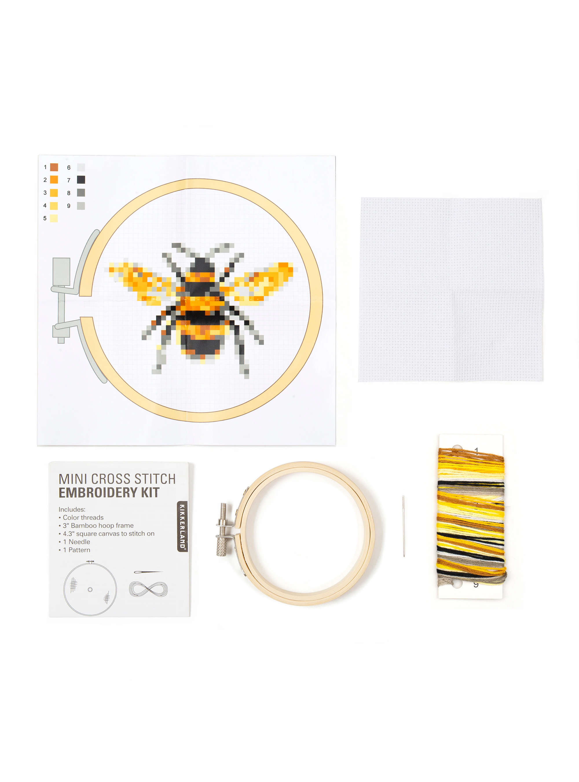 Bee Mini Cross Stitch Embroidery Kit, UNIQUE