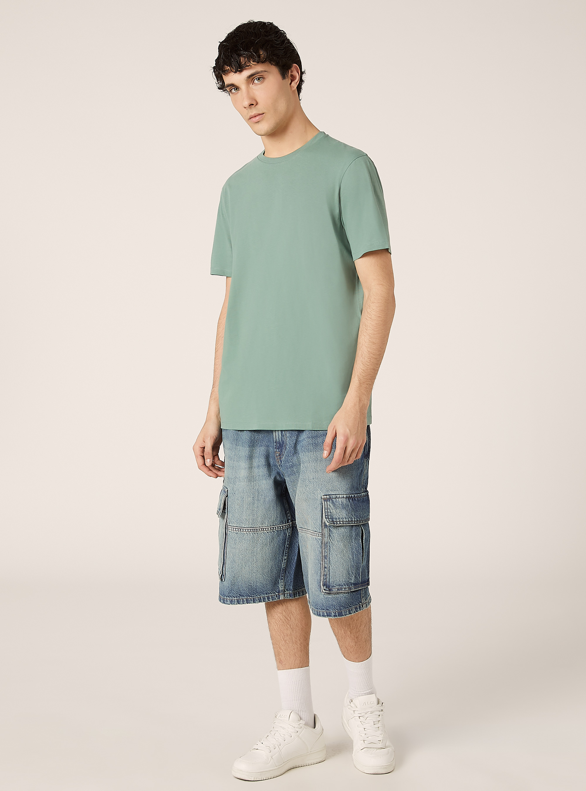 Cotton crew neck t-shirt, KY3 KAKY LIGHT