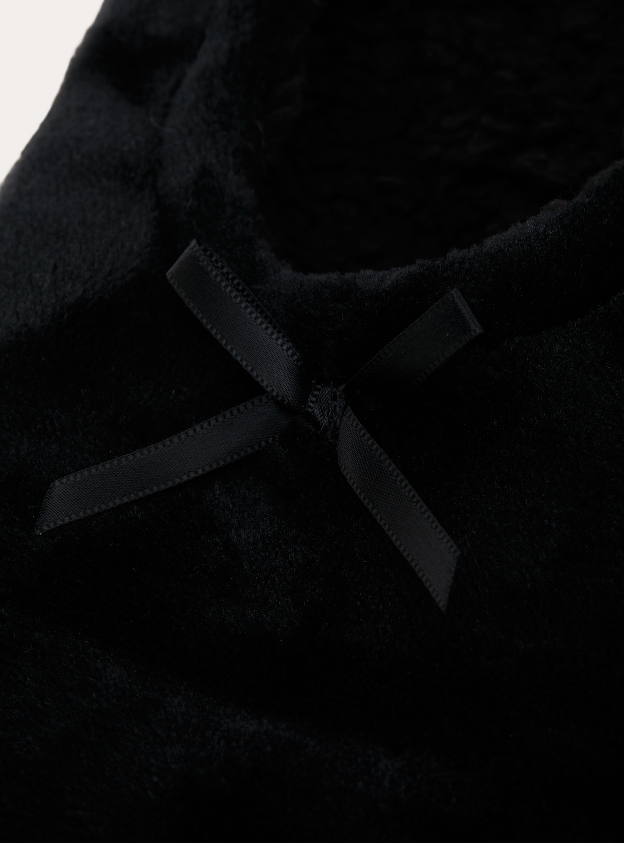 Faux fur sock slippers, BK1 BLACK