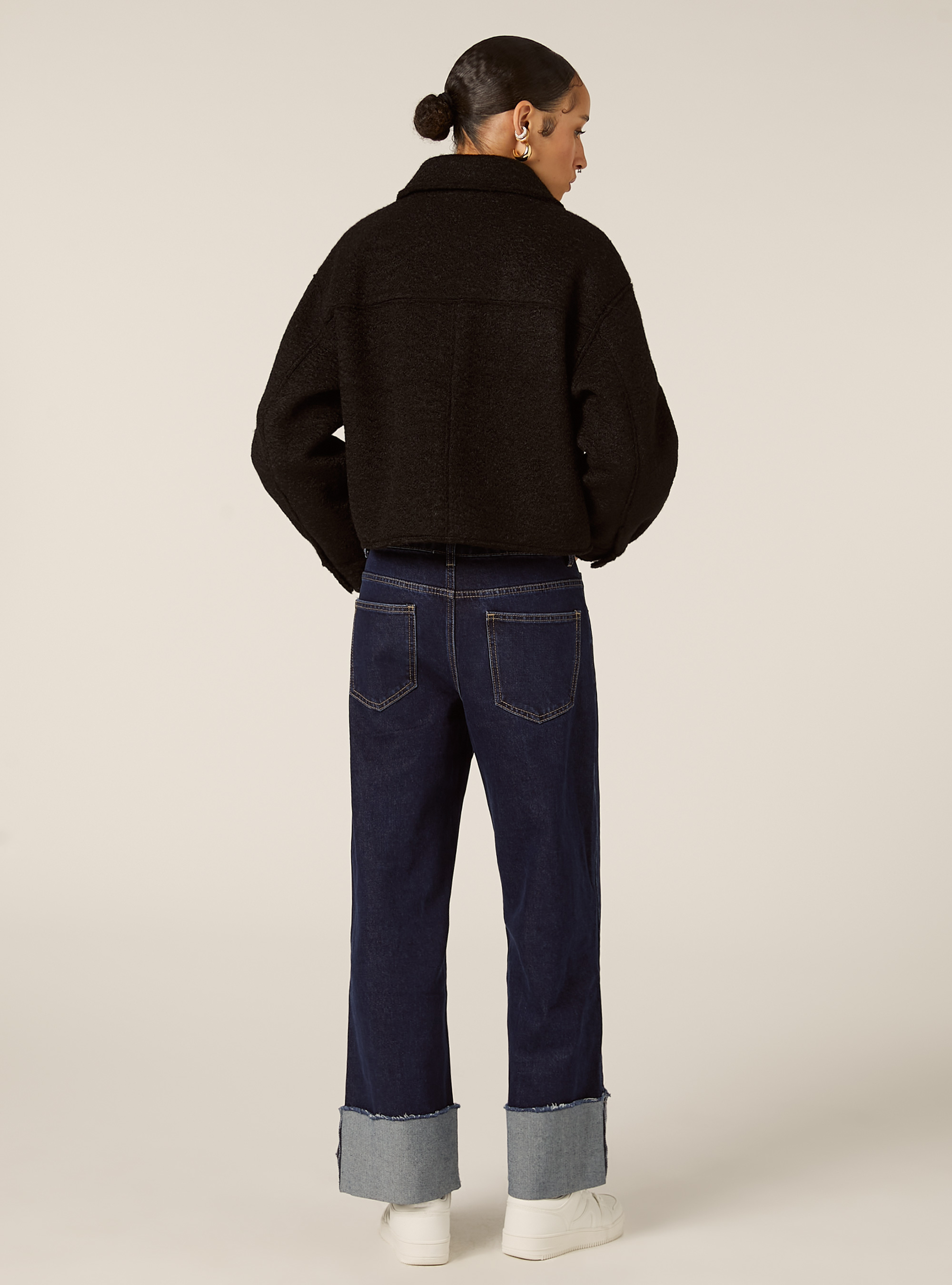 Bouclé jacket with large pockets, BK1 BLACK