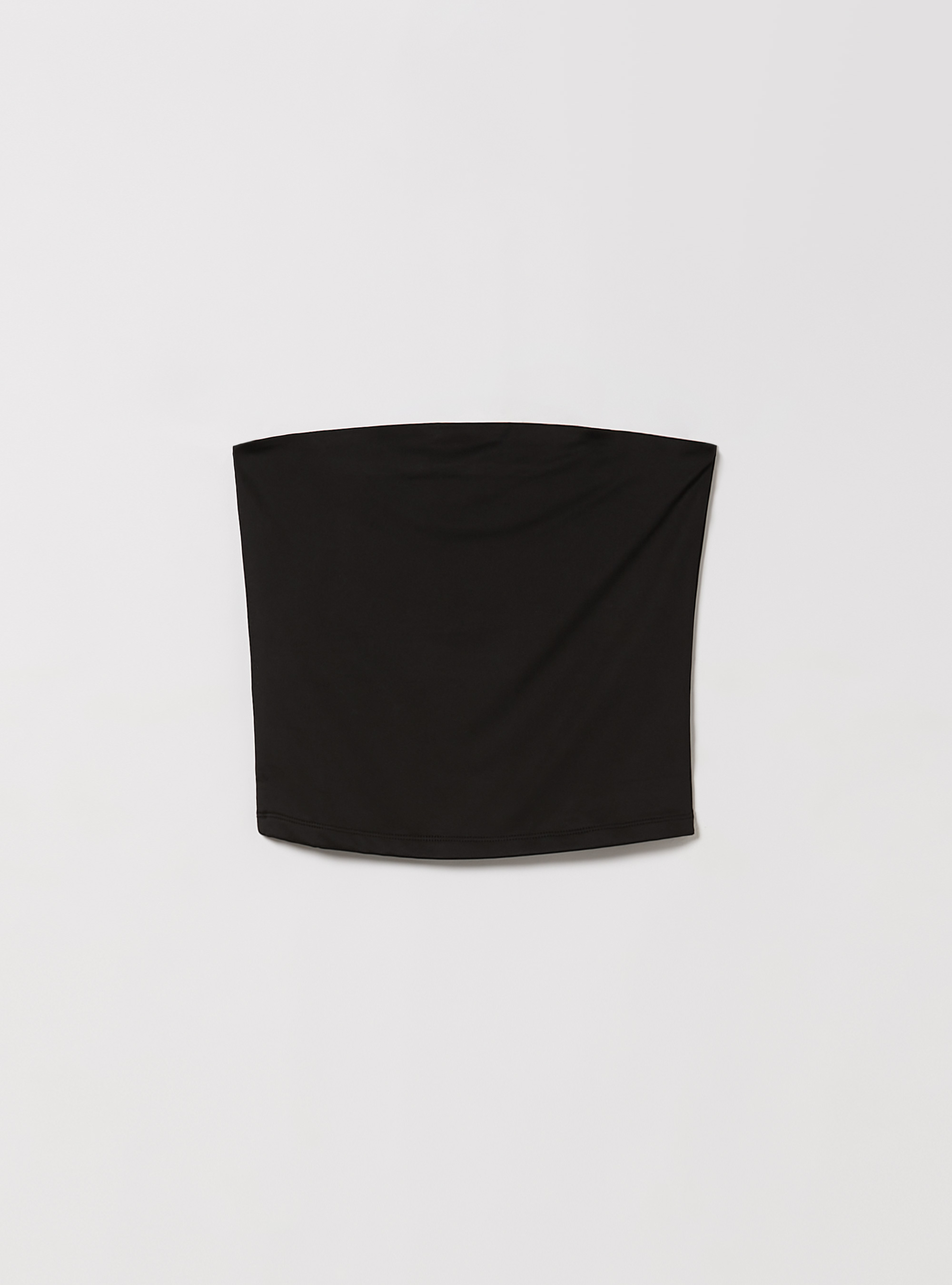 Top bandeau sencillo de punto elástico, BK1 BLACK