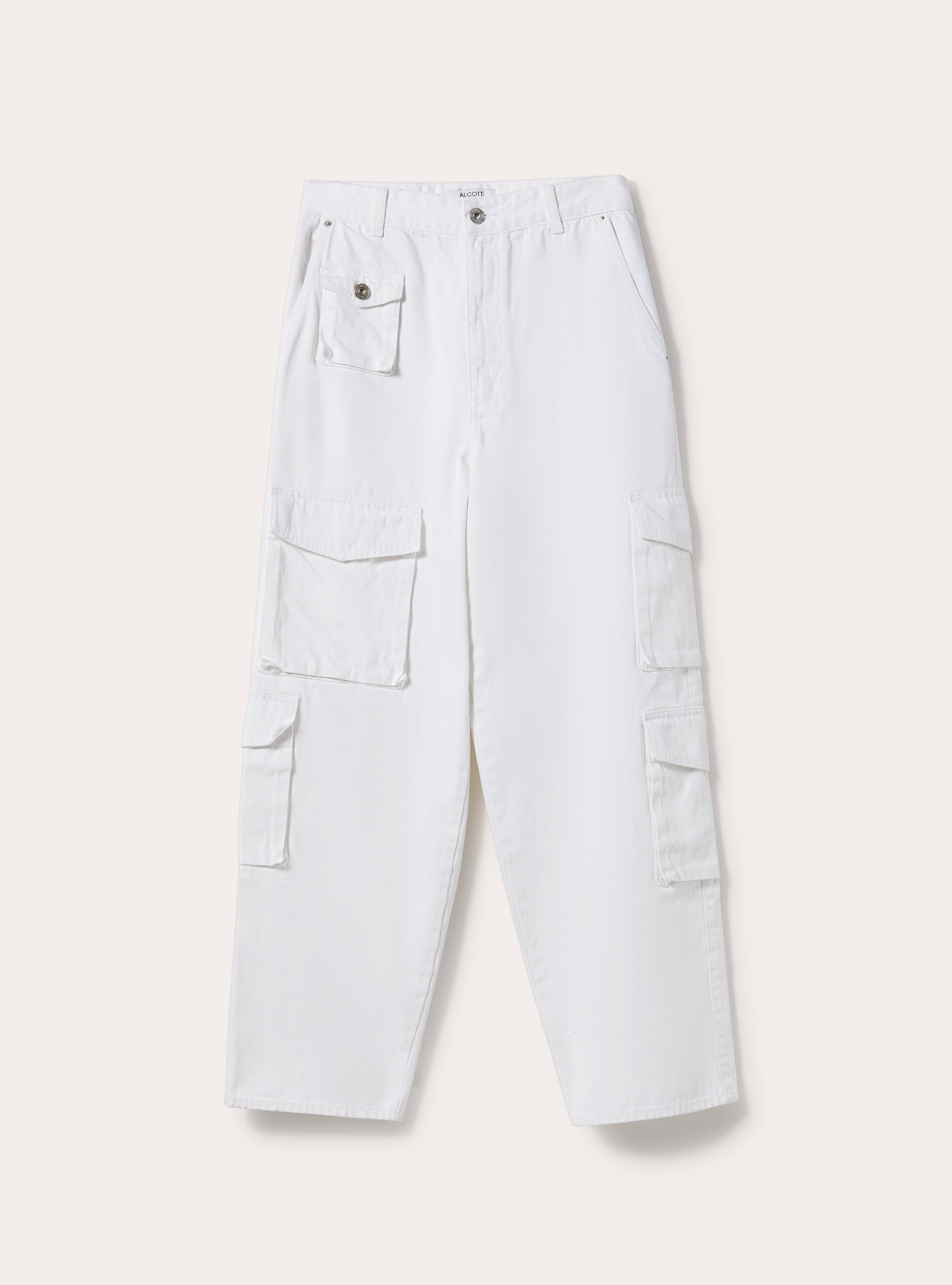 Multi cargo comfort fit jeans, D099 WHITE