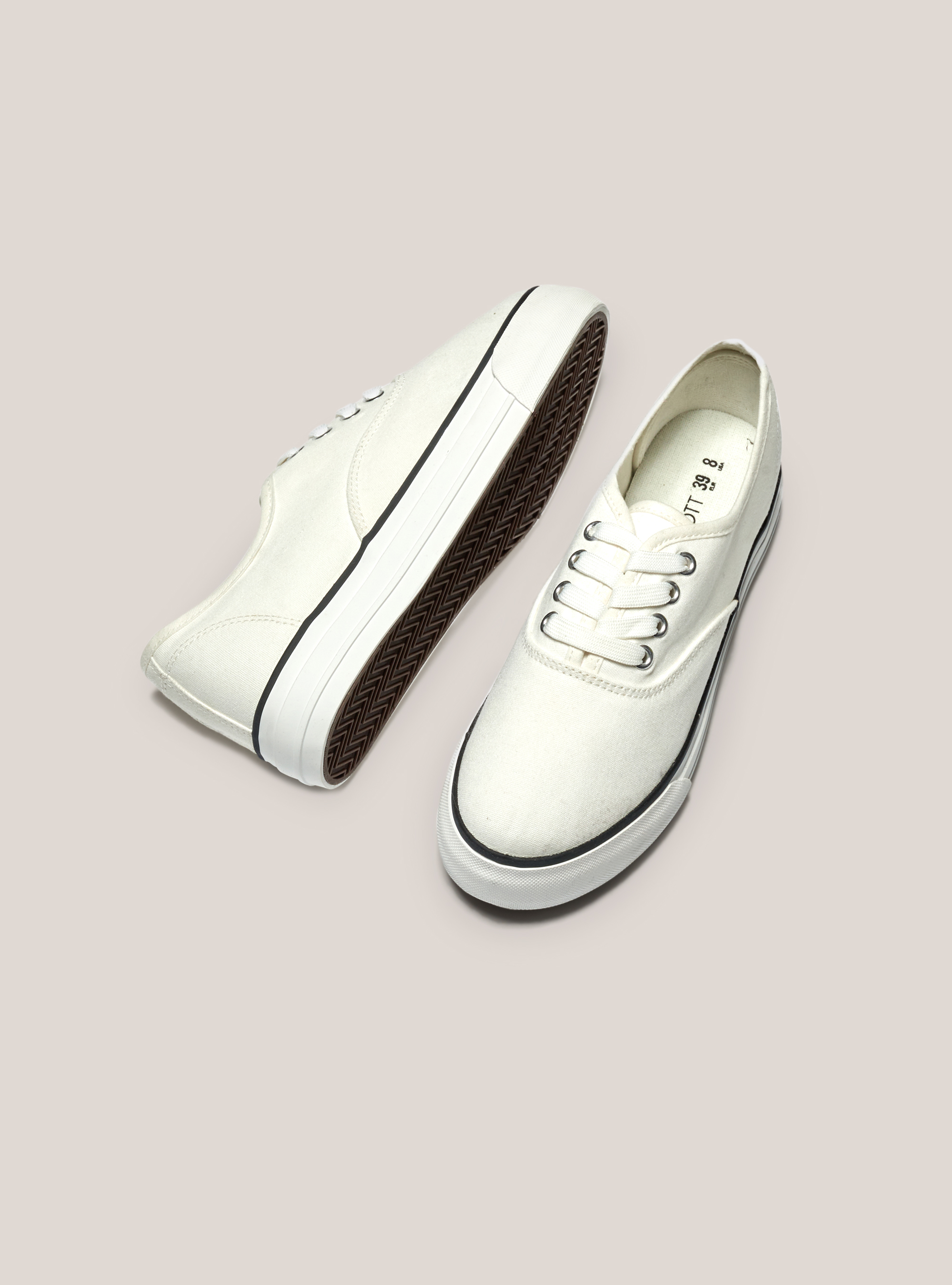 Sneakers de tela, BLANCO