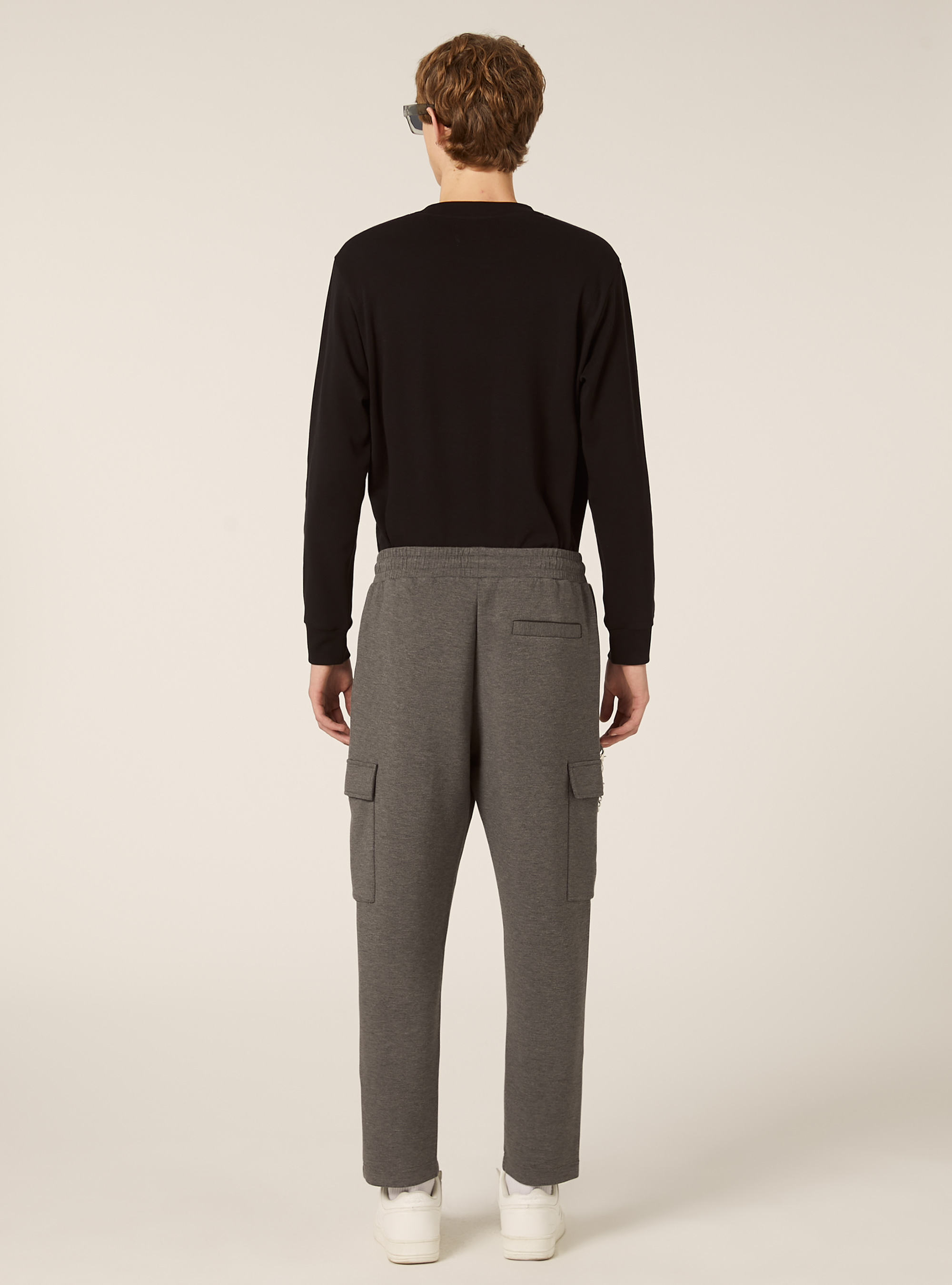 Pantaloni jogger cargo soft touch, MGY1 GREY MEL DARK