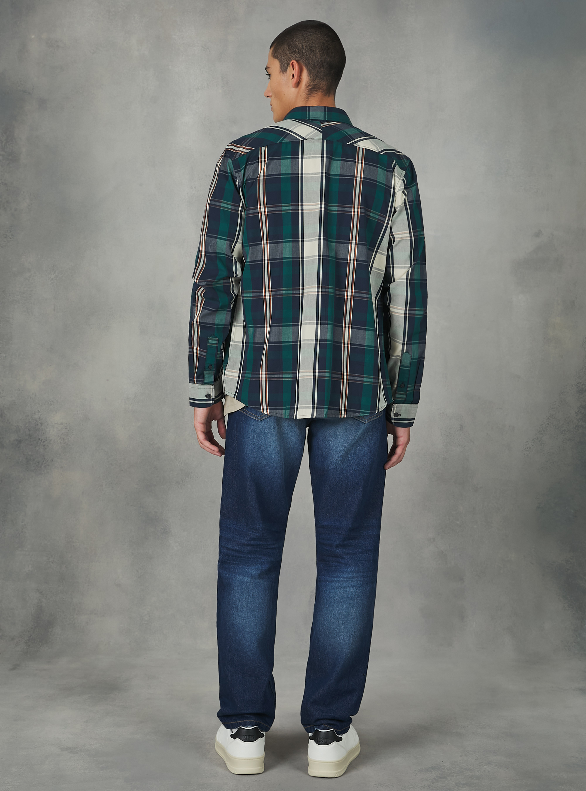 Camicia a quadri in cotone, GN1 GREEN DARK