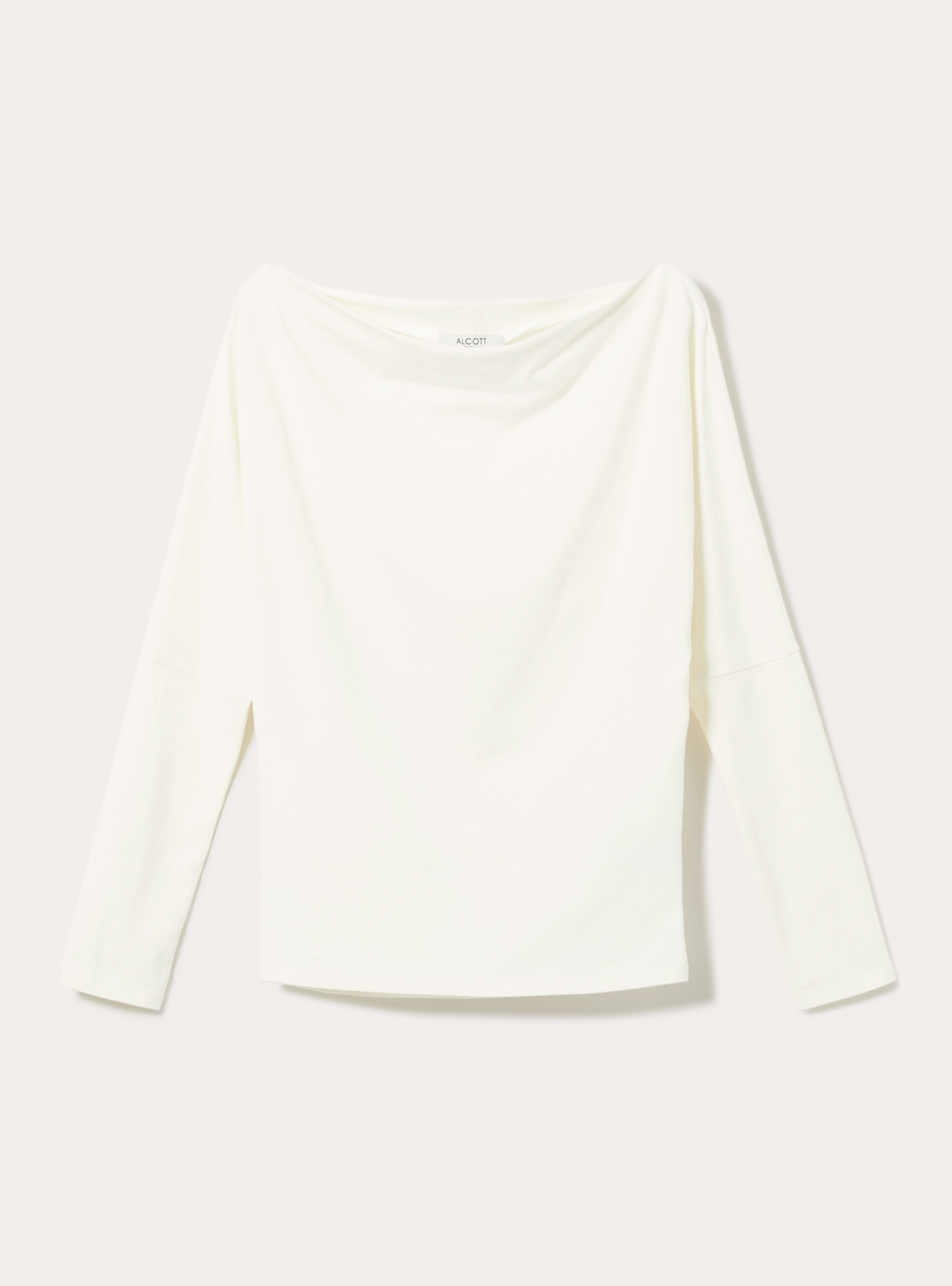 T-shirt a maniche lunghe asimmetrica, WH1 OFF WHITE