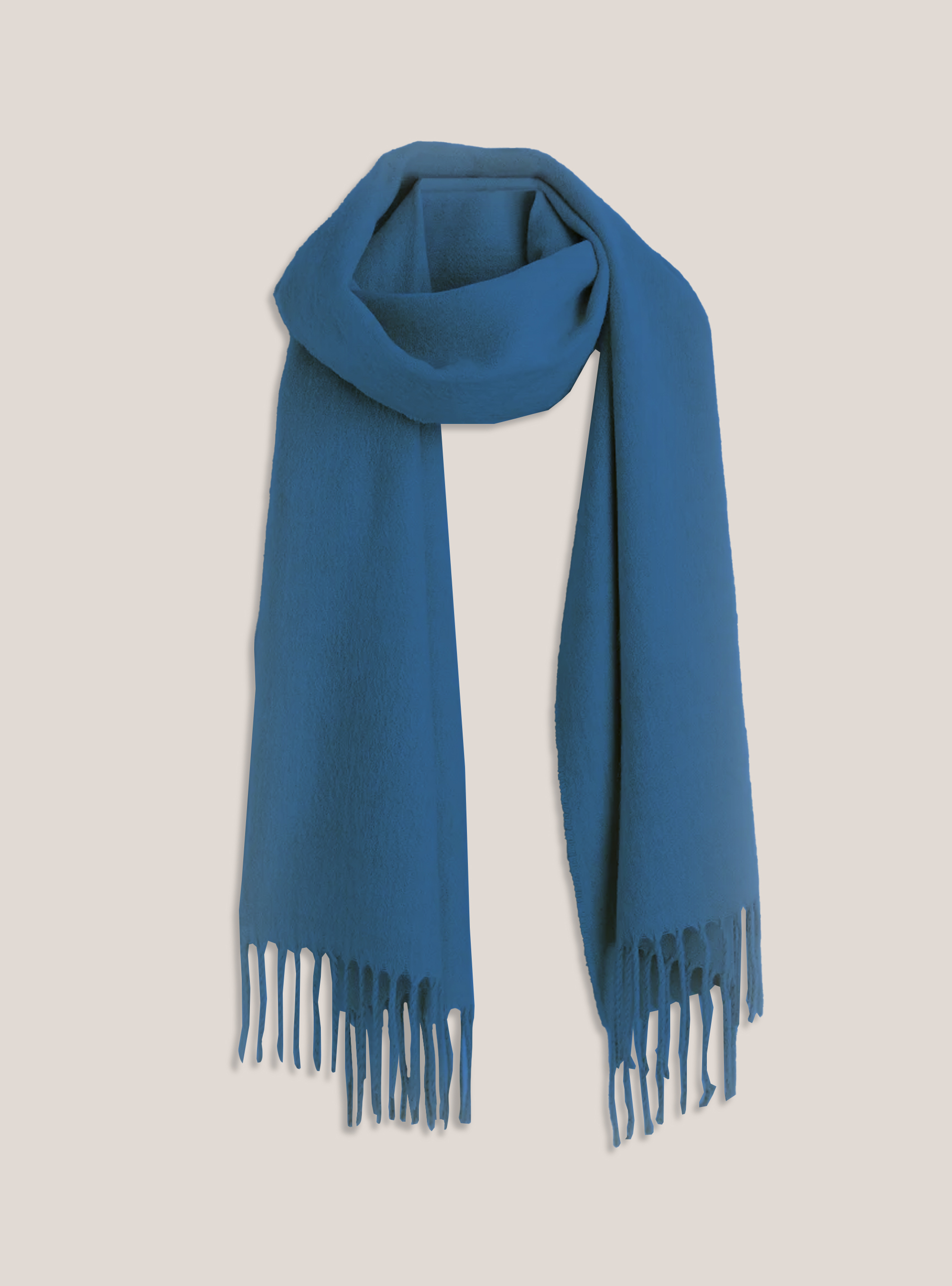 Solid-coloured scarf with fringes Solid-coloured scarf with fringes
