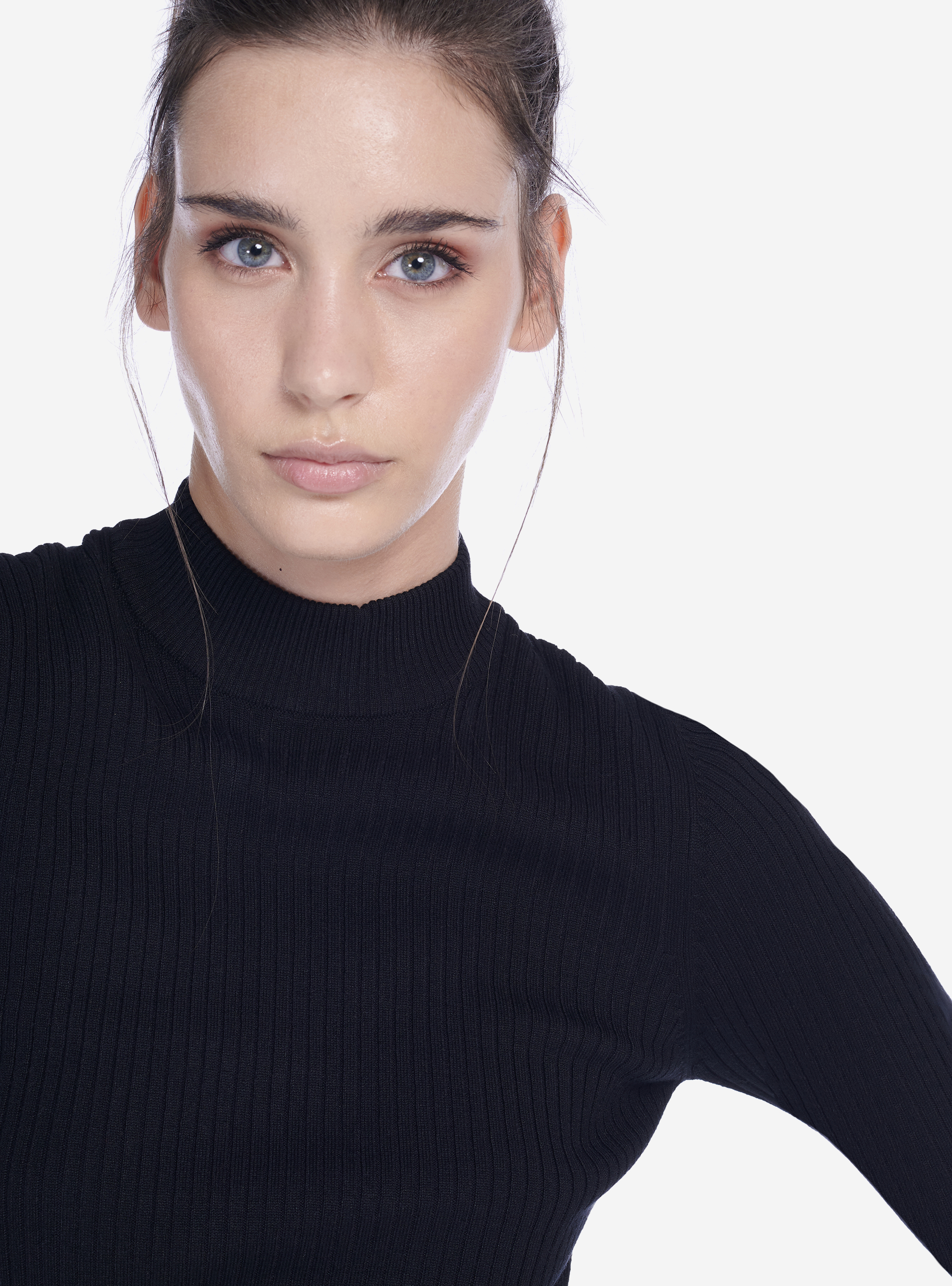CREWNECK CROPPED PULLOVER, BLACK