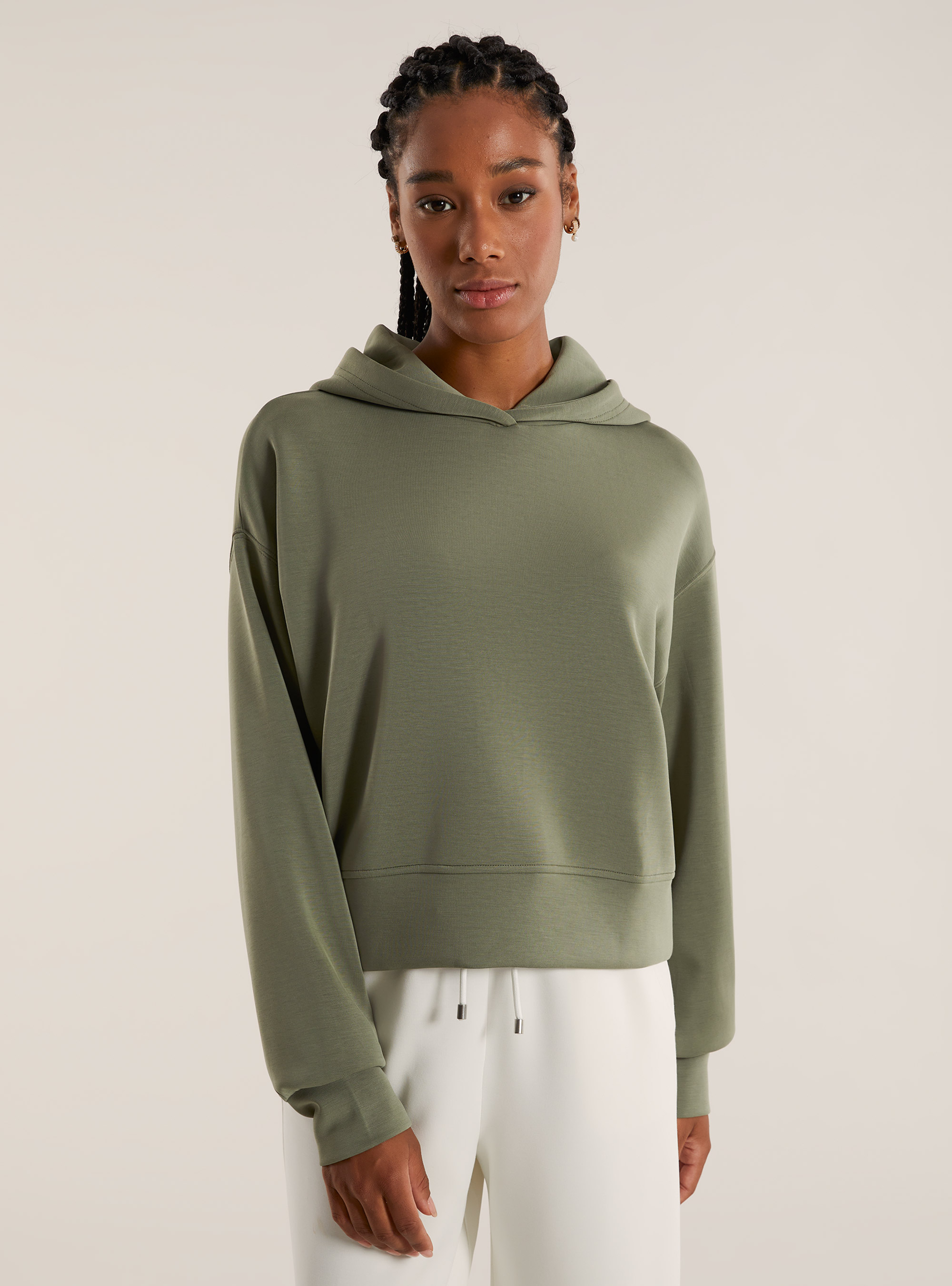 Felpa cropped soft touch, KY2 KAKY MEDIUM