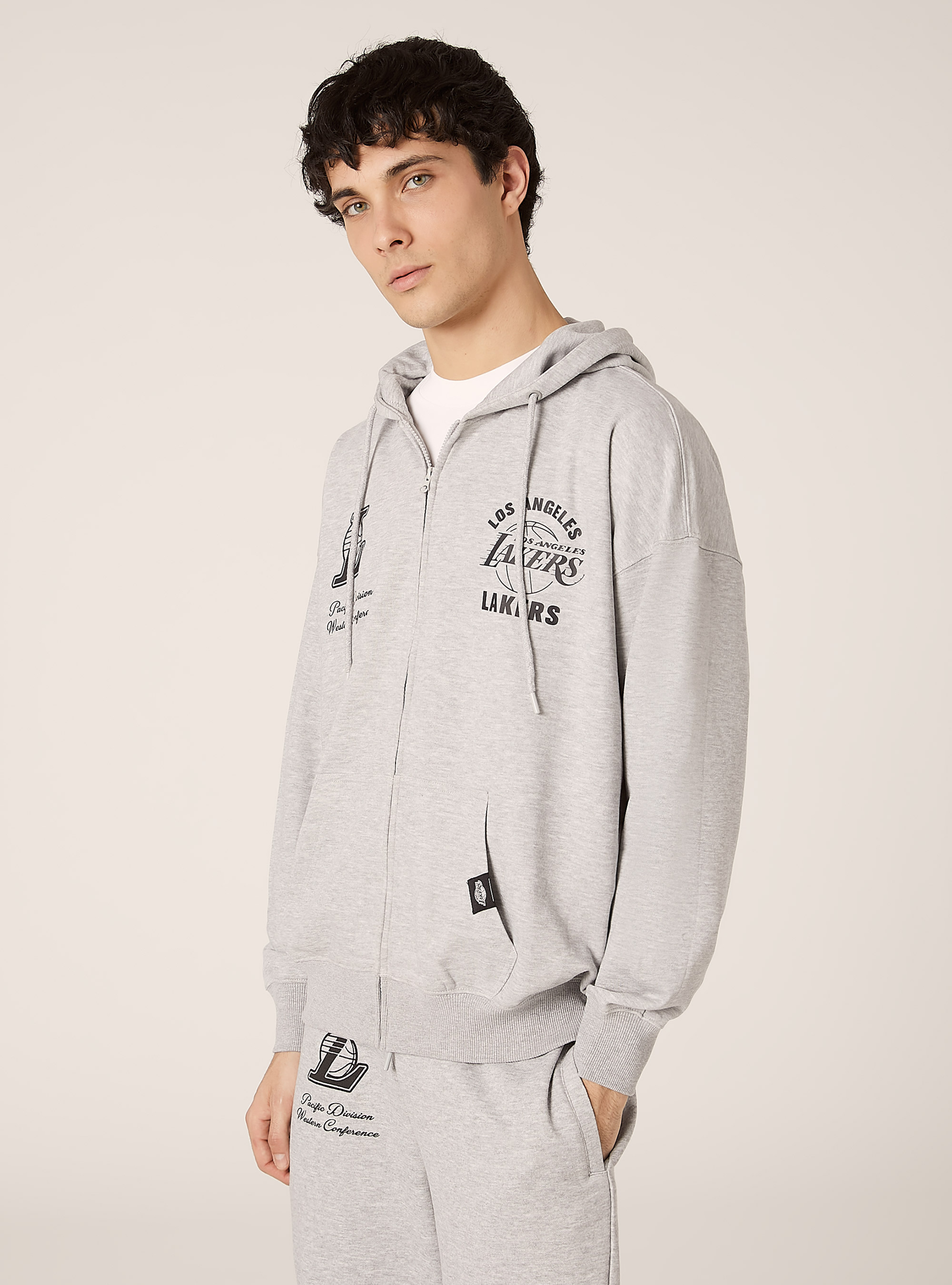 NBA zipper and hoodie / Alcott, MGY3 GREY MEL LIGHT