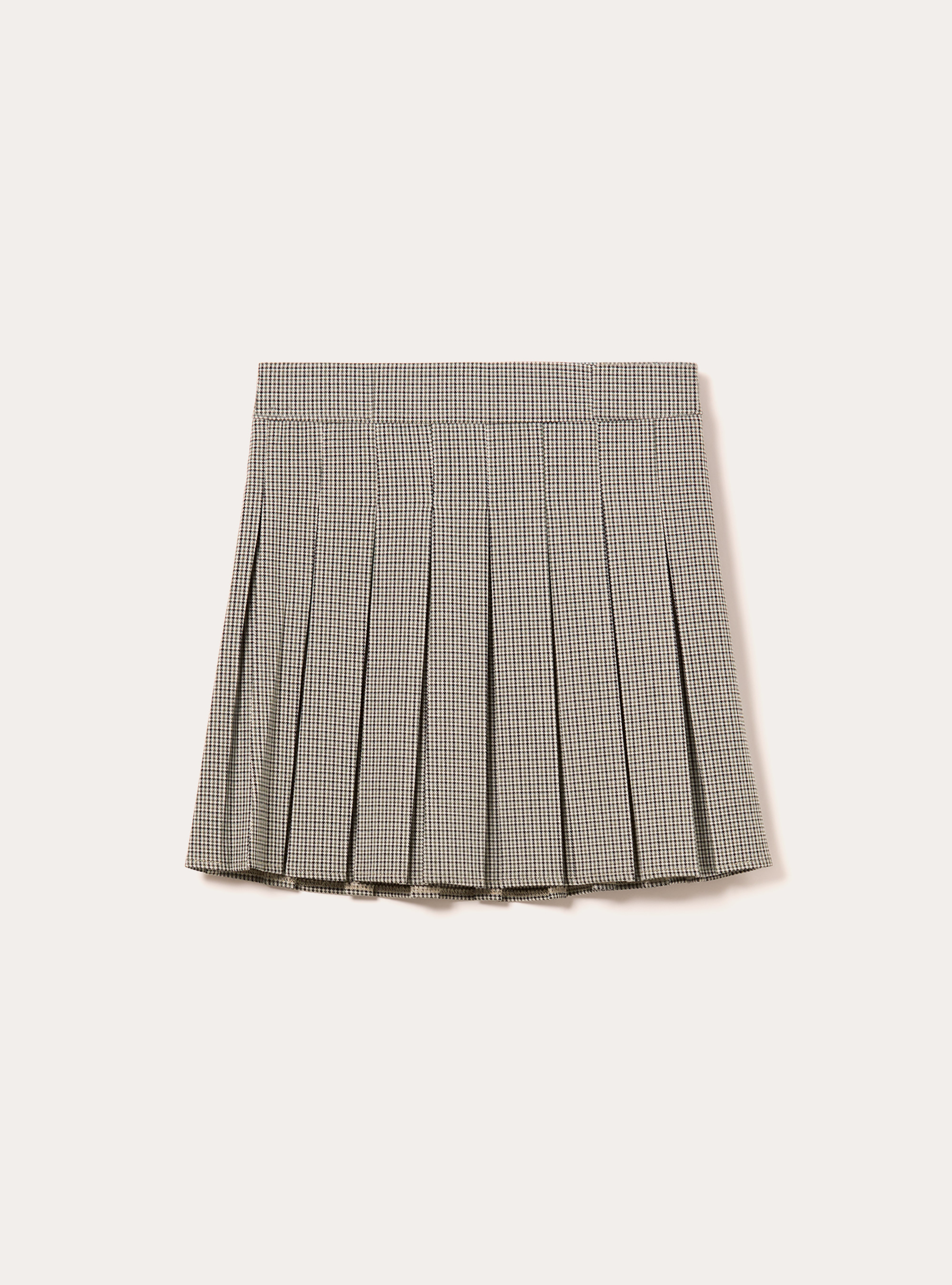 Mini-jupe plissée à motifs, BG2 BEIGE MEDIUM