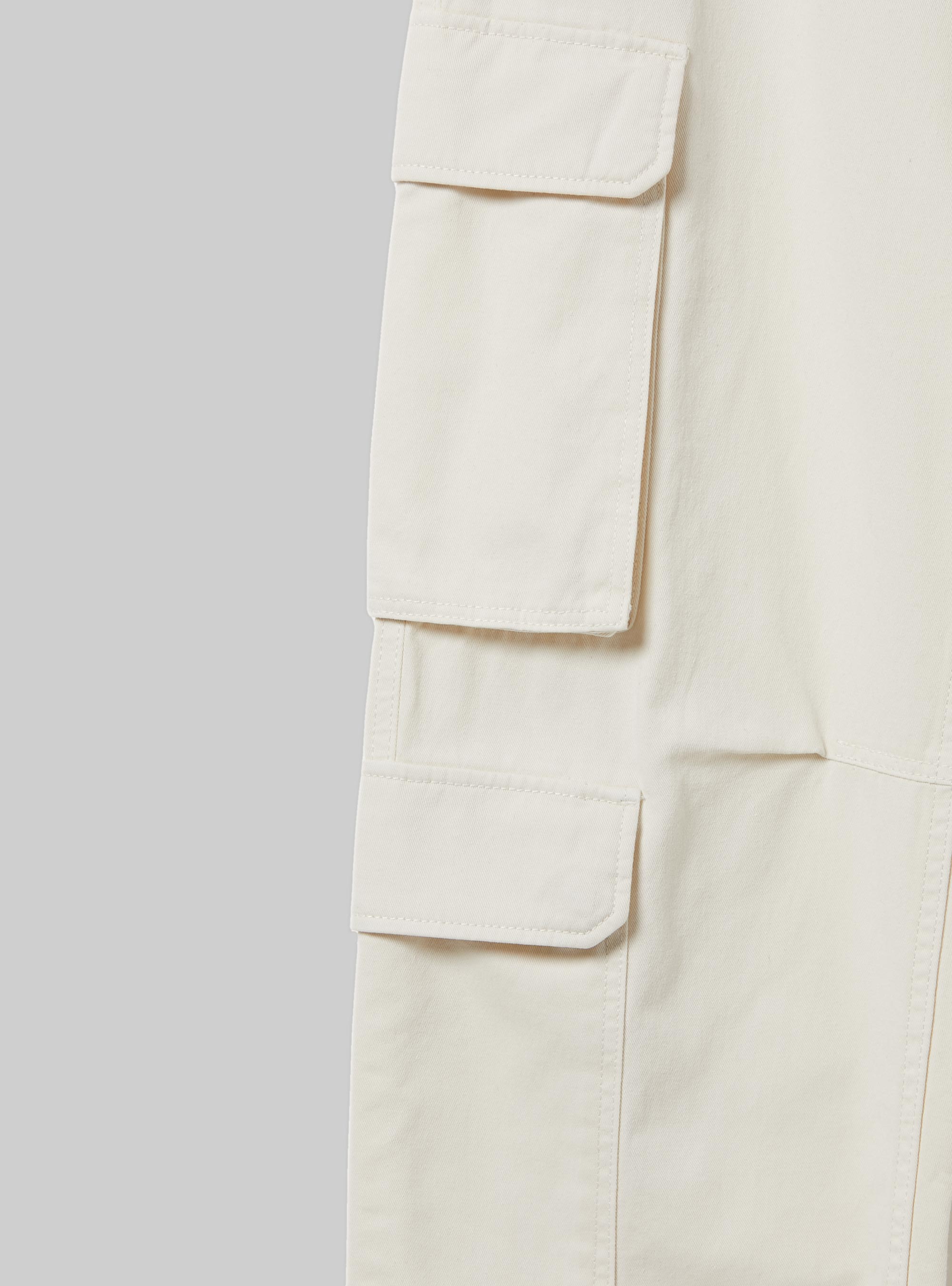Pantalon en twill multicargo, WH1 OFF WHITE