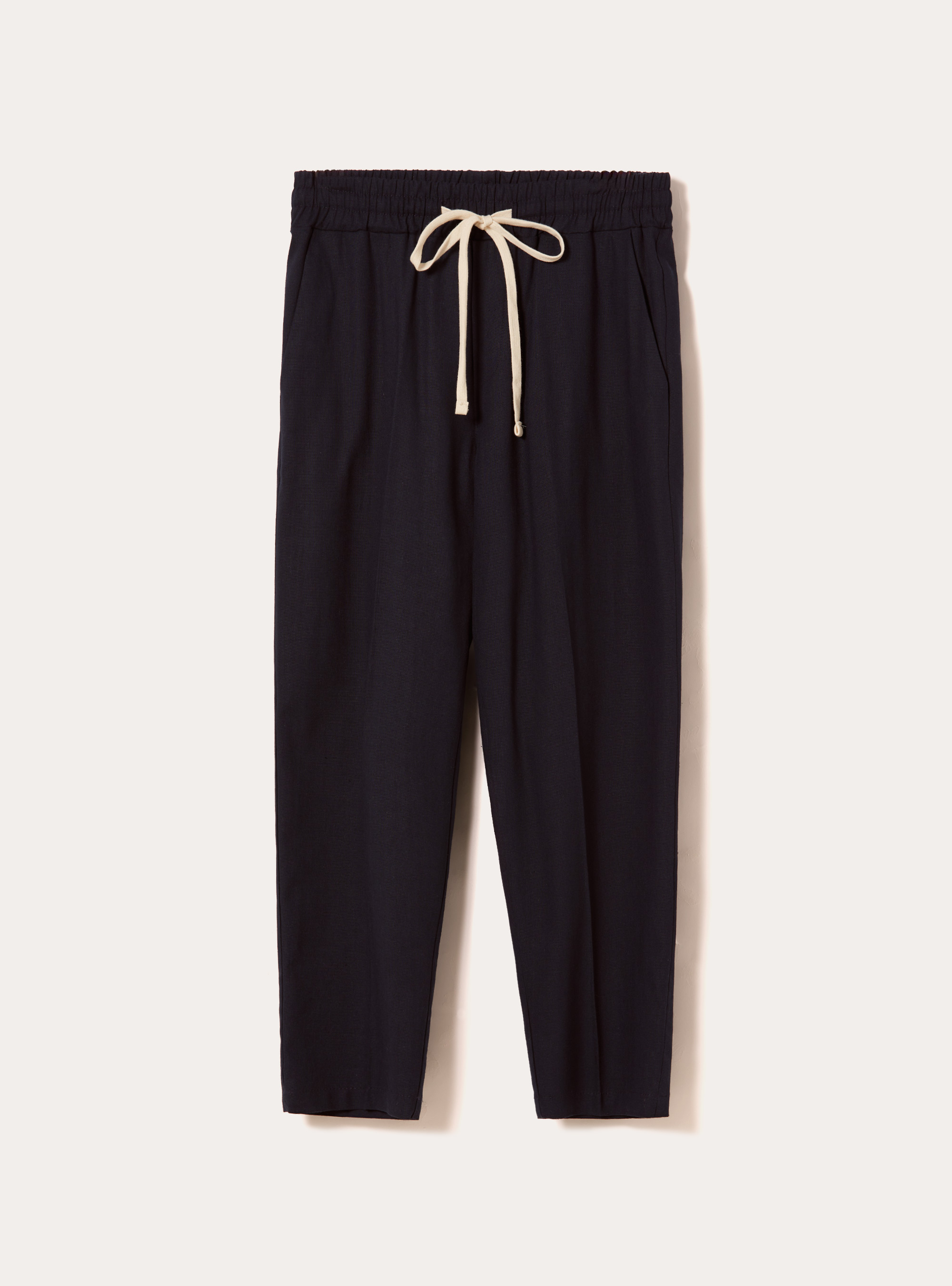 Linen blend jogger trousers, NA1 NAVY DARK
