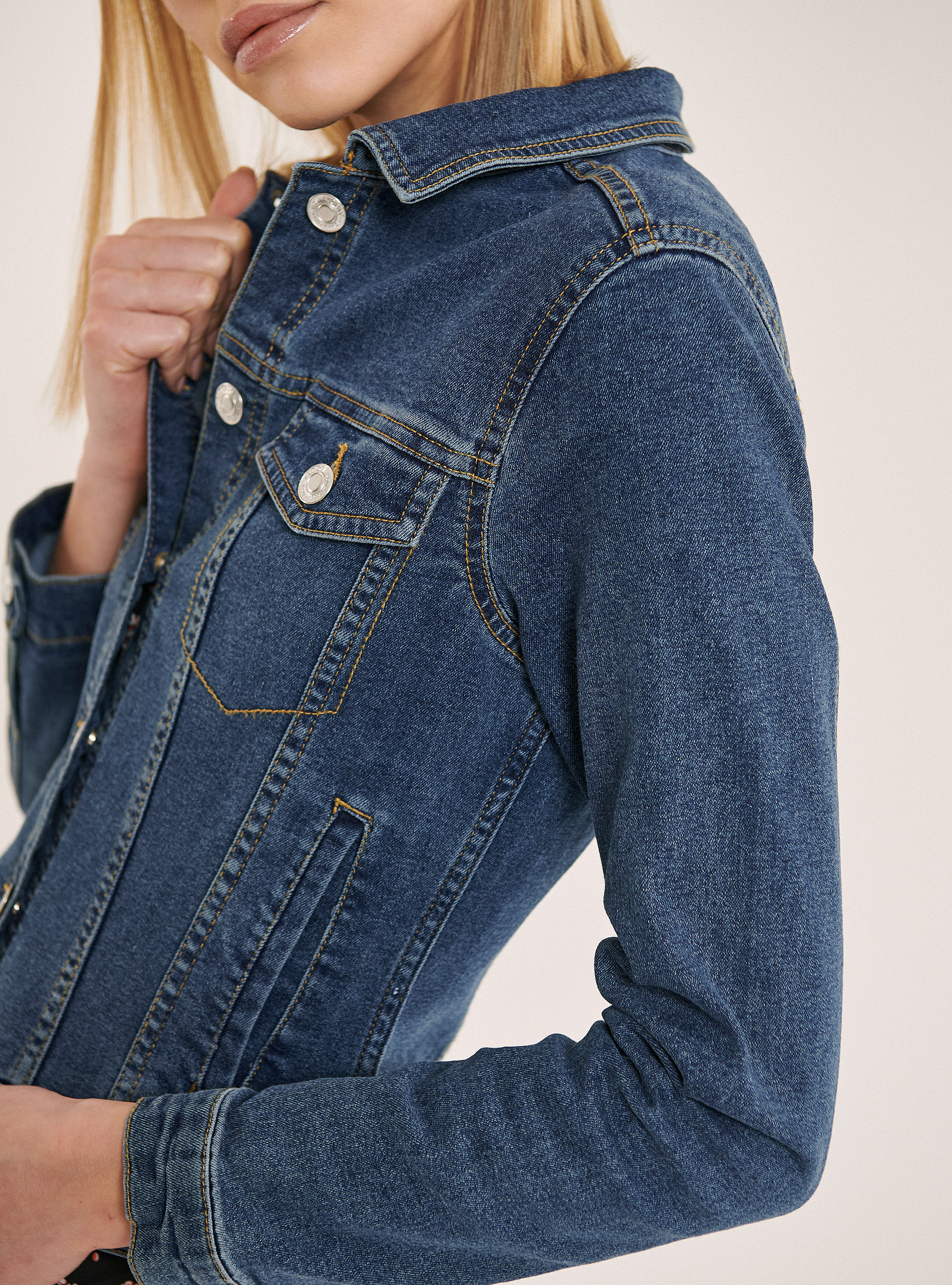 Stretch denim jacket, AZURE
